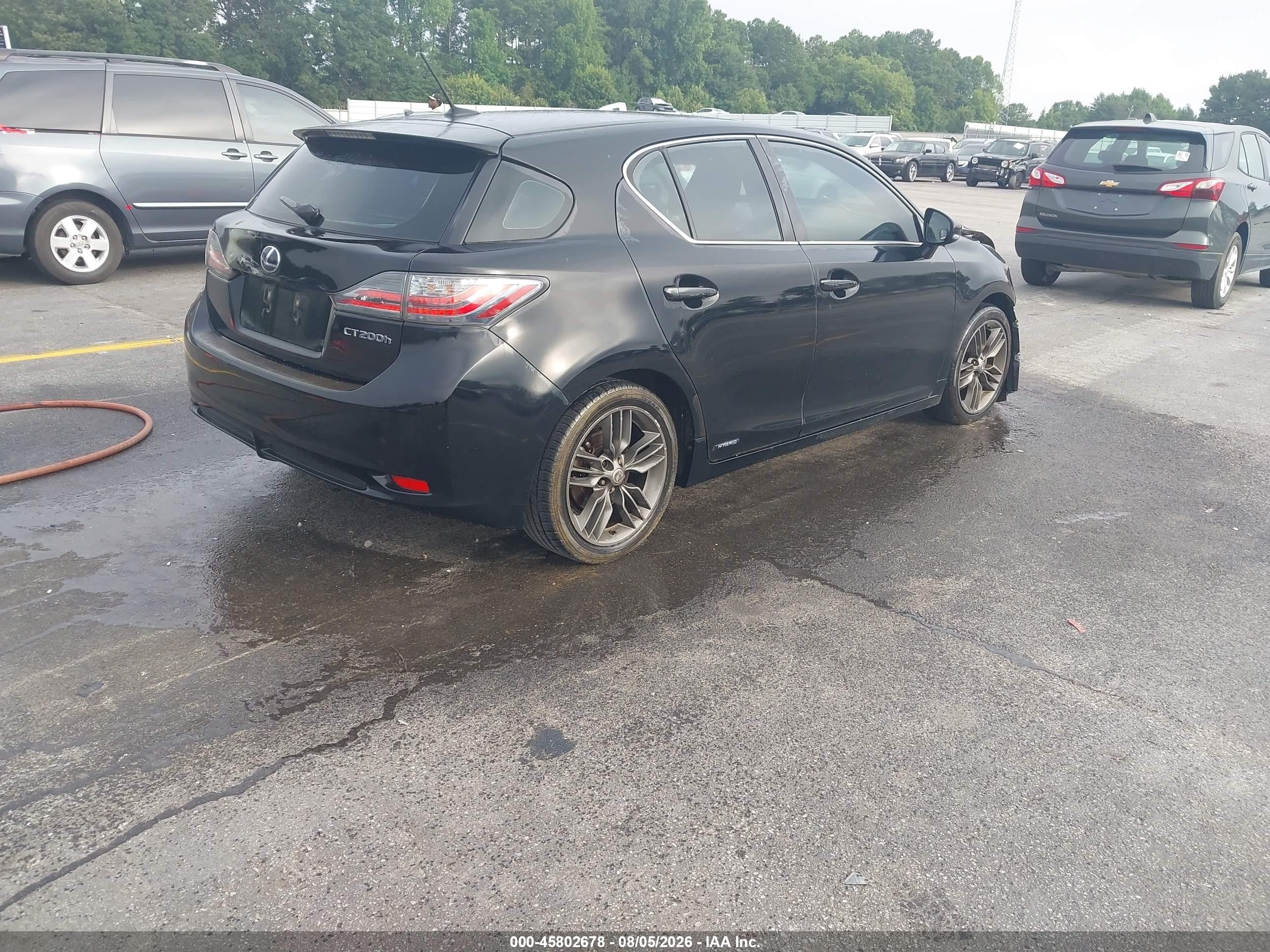 2012 Lexus Ct 200h Premium Black vin: JTHKD5BH2C2062777