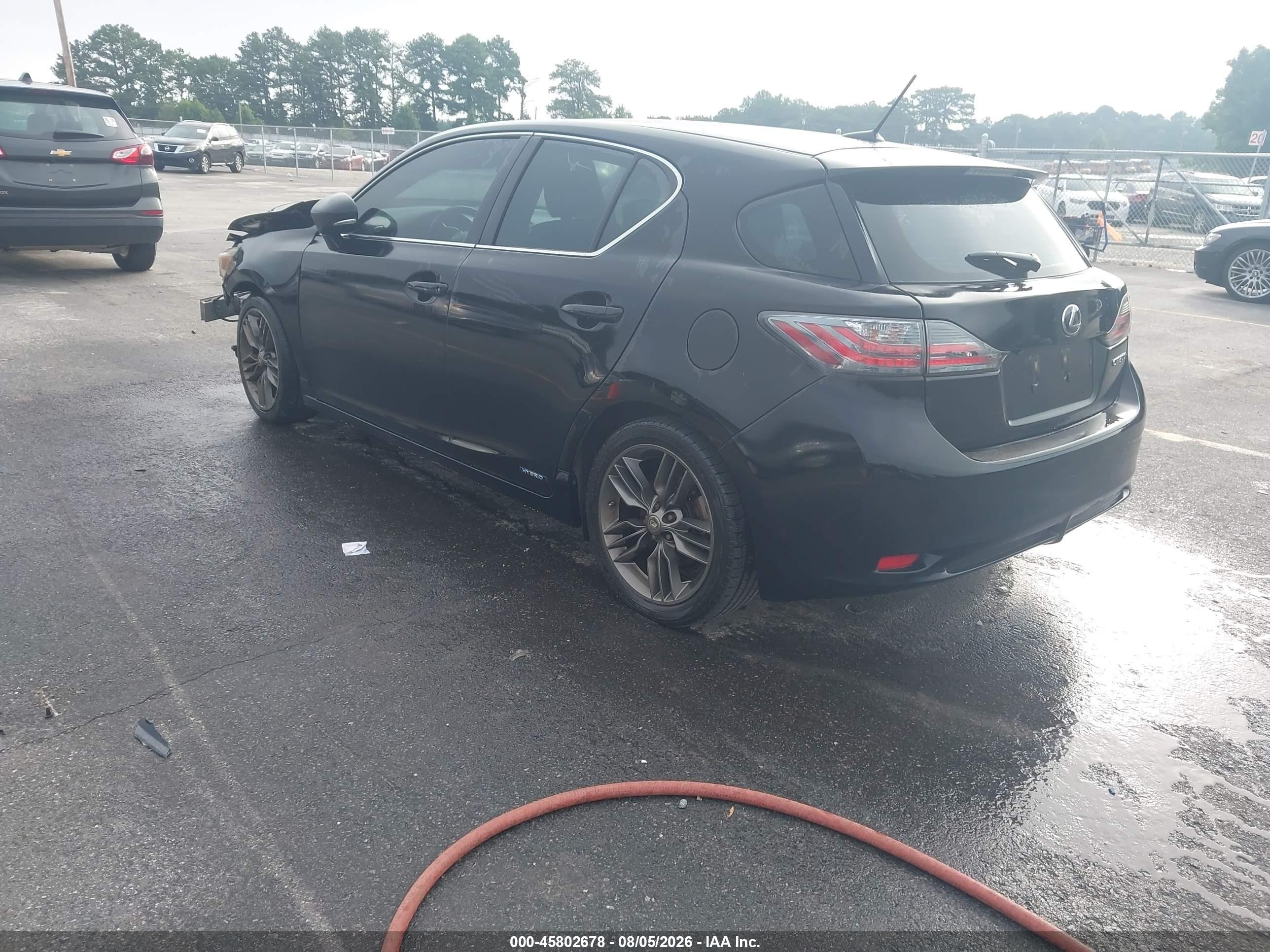 2012 Lexus Ct 200h Premium Black vin: JTHKD5BH2C2062777