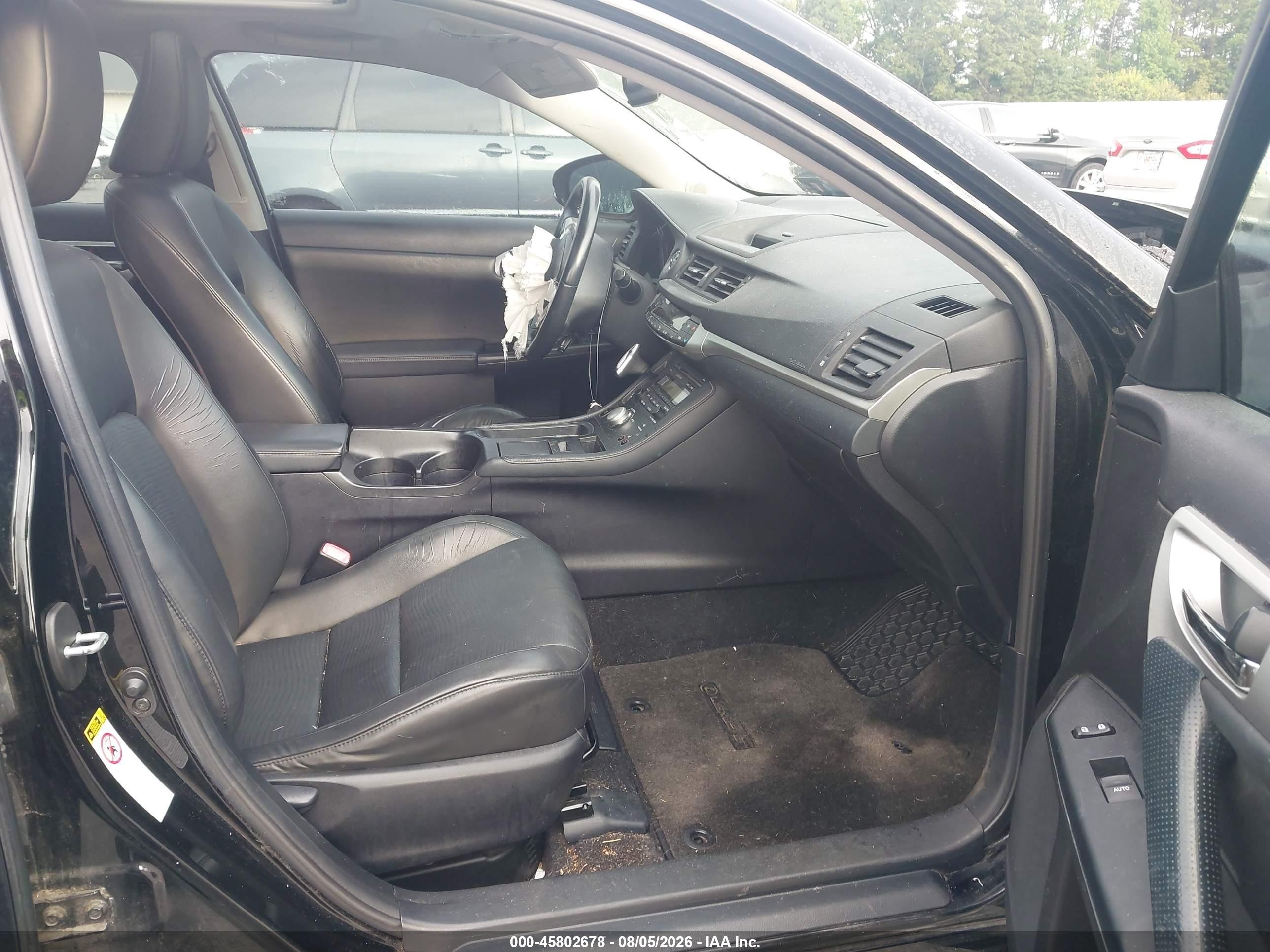 2012 Lexus Ct 200h Premium Black vin: JTHKD5BH2C2062777