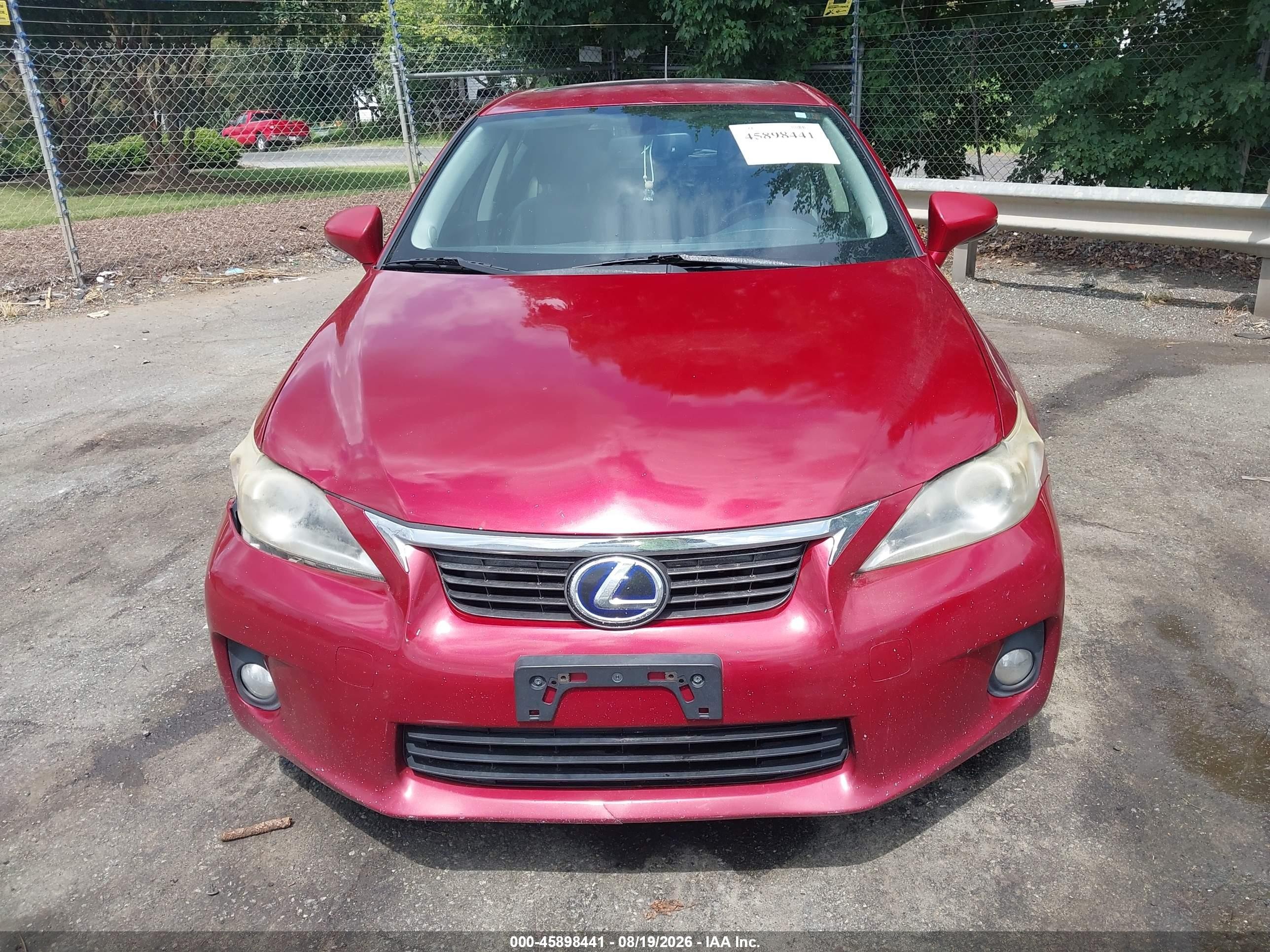 2012 Lexus Ct 200h Premium Red vin: JTHKD5BH2C2086514
