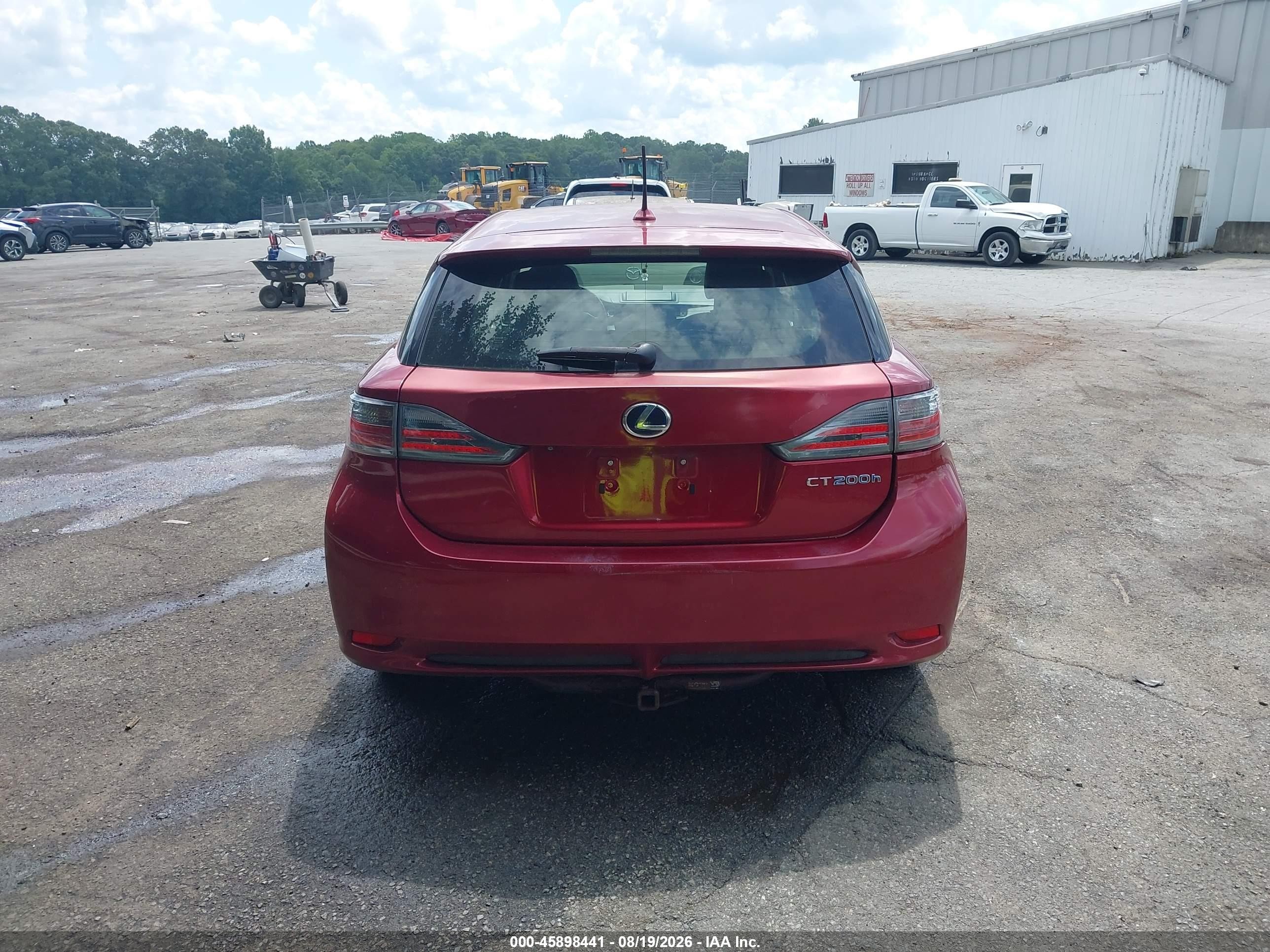 2012 Lexus Ct 200h Premium Red vin: JTHKD5BH2C2086514