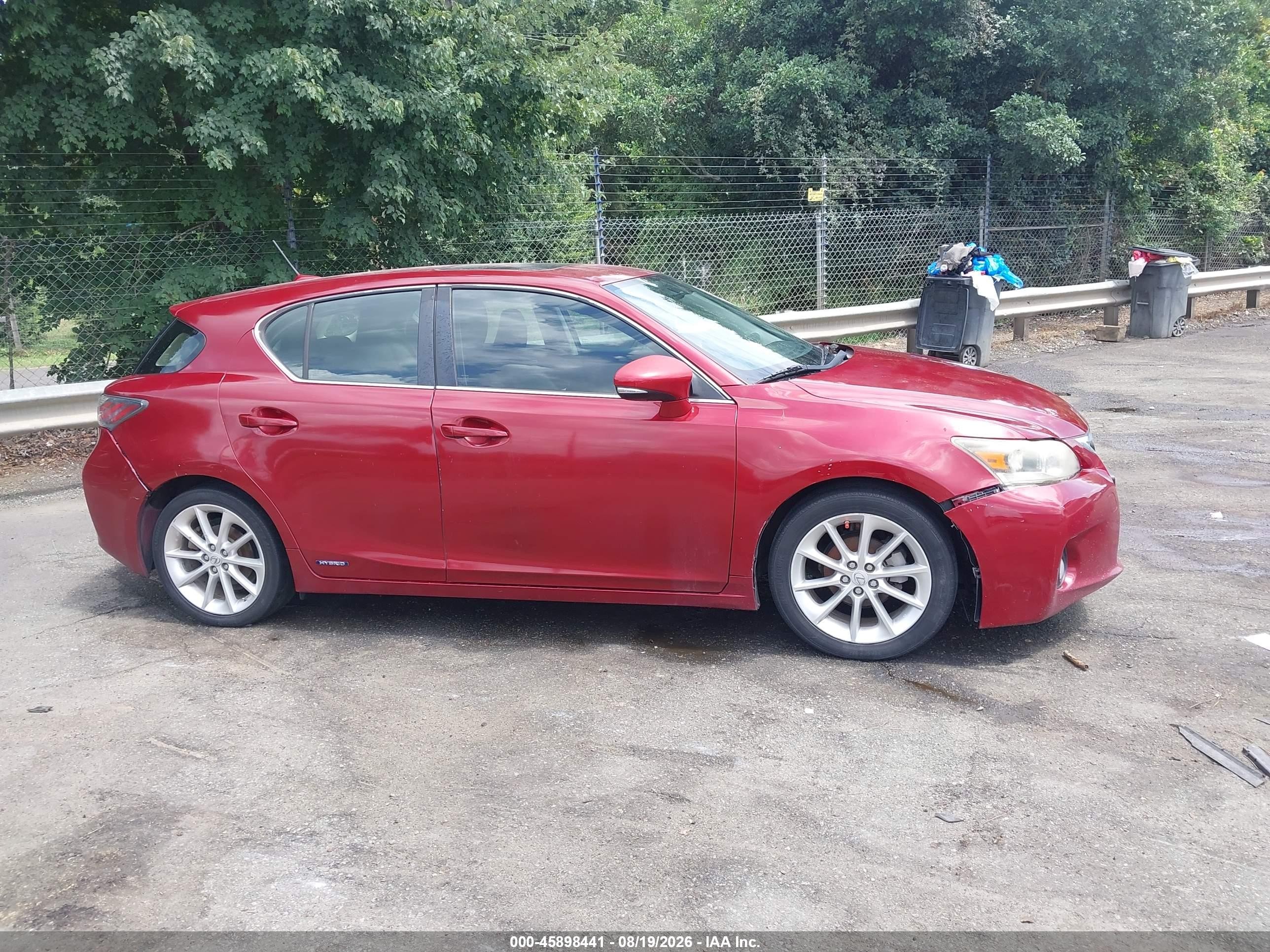 2012 Lexus Ct 200h Premium Red vin: JTHKD5BH2C2086514