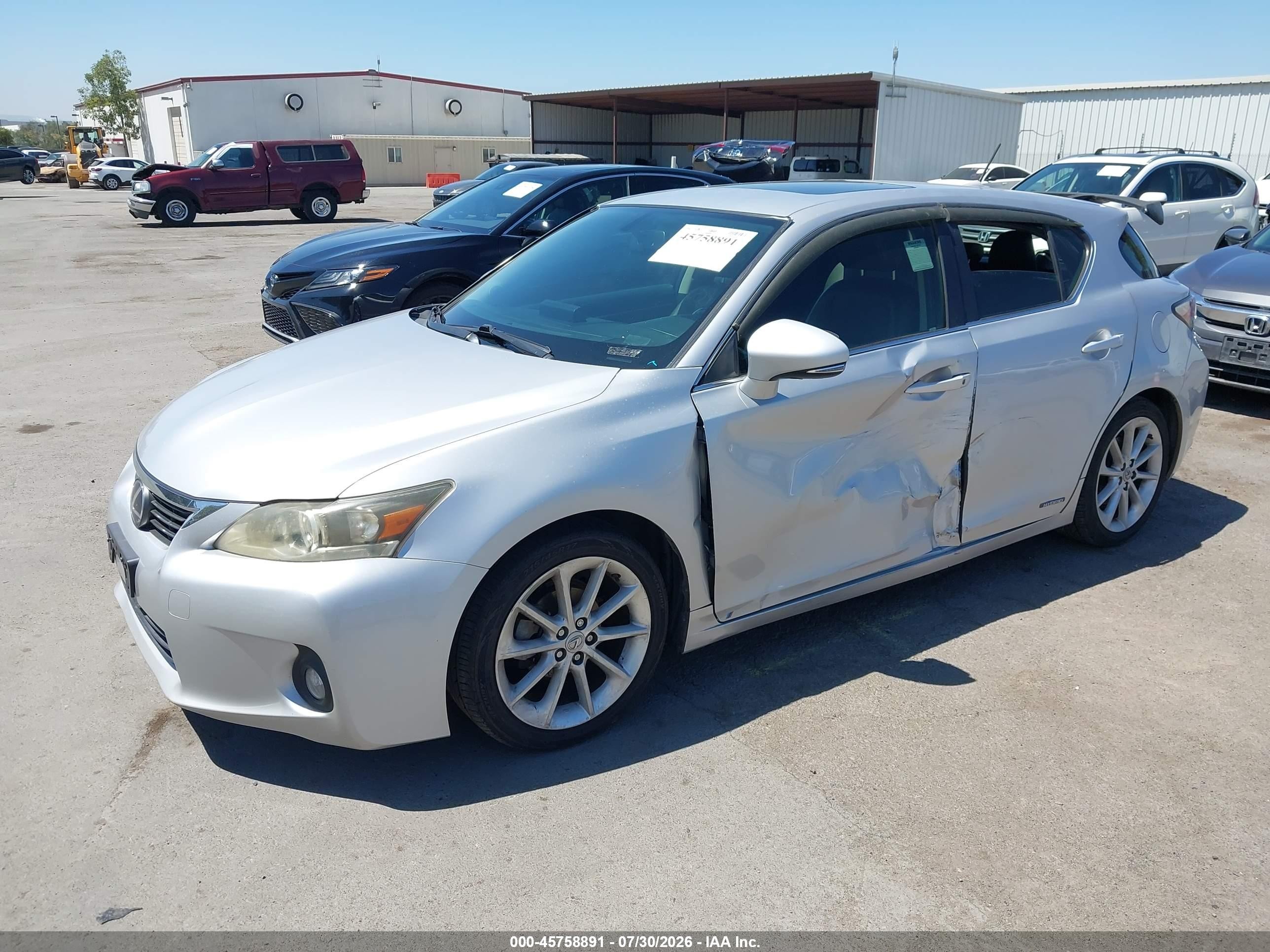 2012 Lexus Ct 200h Premium Серебряный vin: JTHKD5BH2C2098744