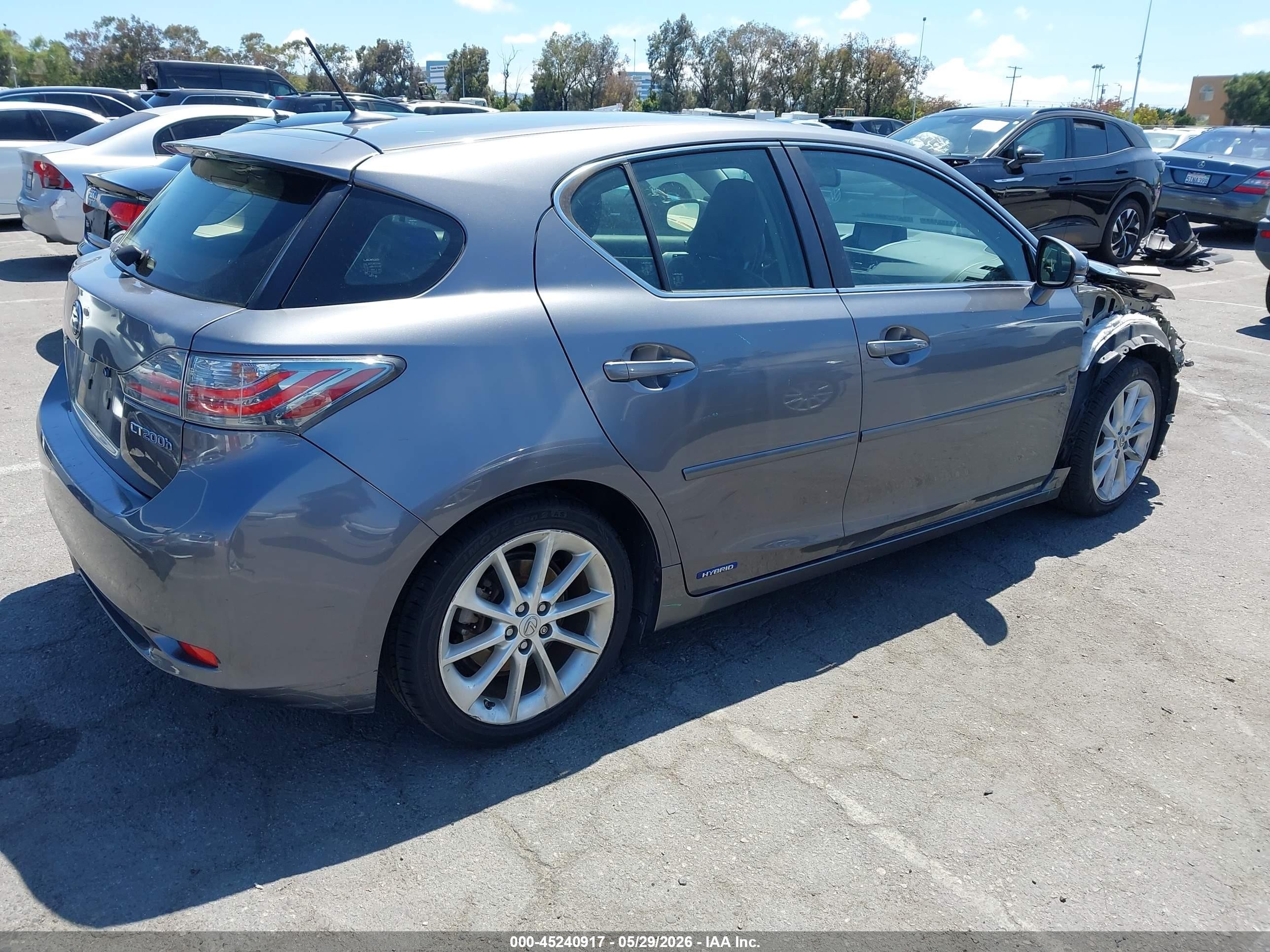 2012 Lexus Ct 200h Premium Gray vin: JTHKD5BH2C2102467