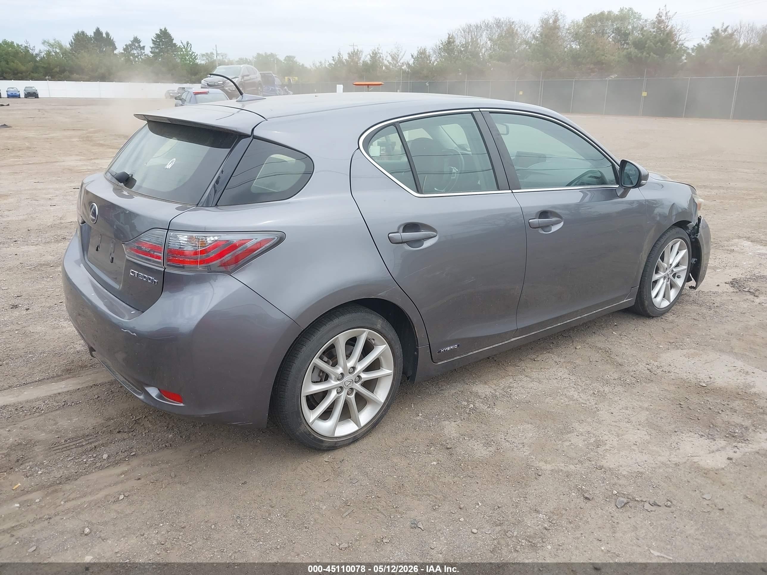 2012 Lexus Ct 200h Premium Gray vin: JTHKD5BH2C2122136