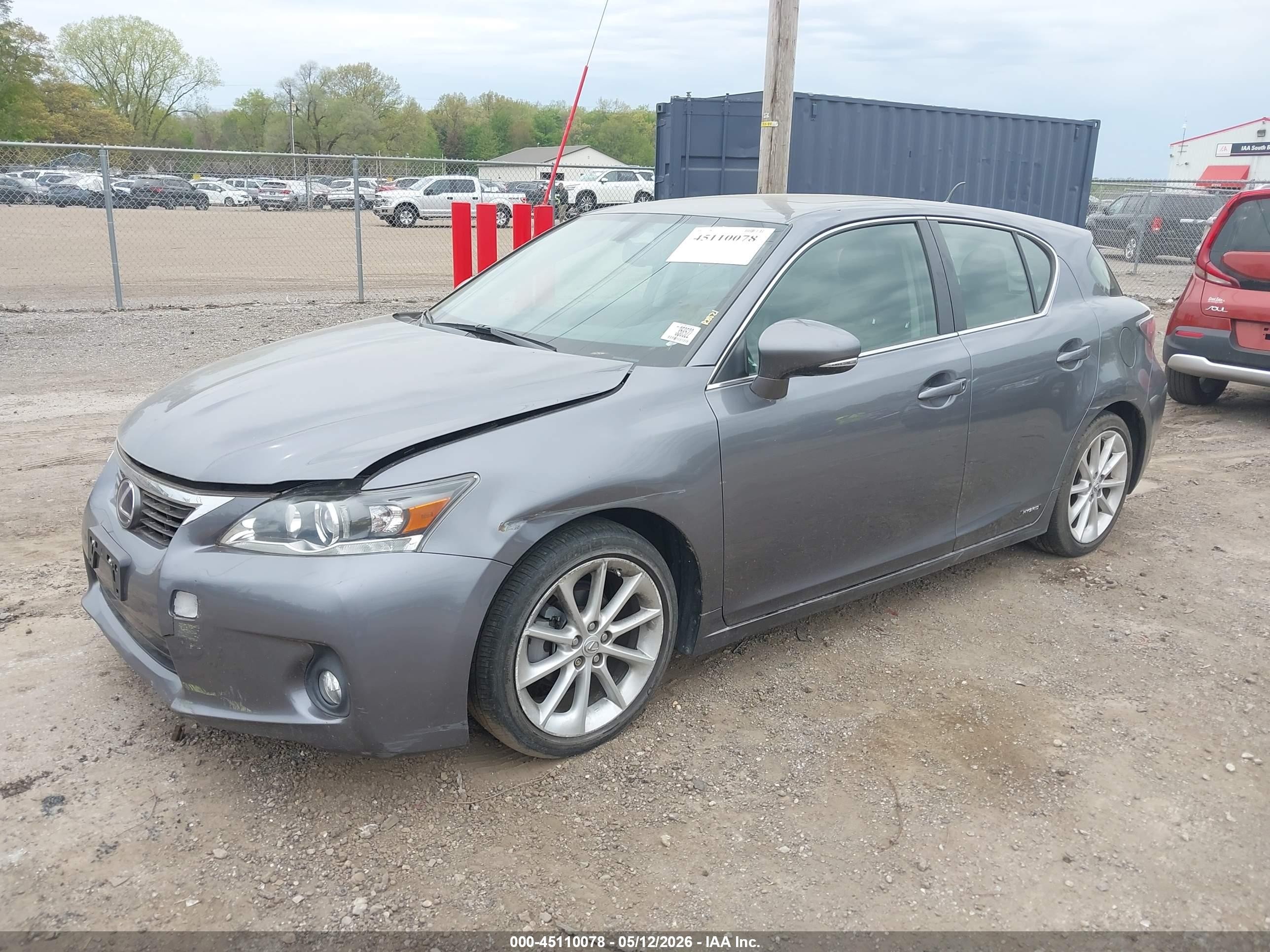 2012 Lexus Ct 200h Premium Gray vin: JTHKD5BH2C2122136