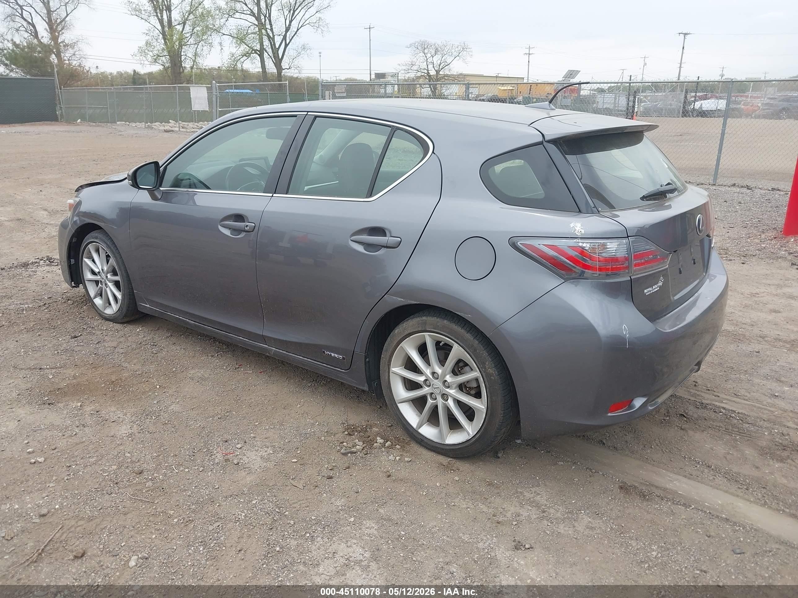 2012 Lexus Ct 200h Premium Gray vin: JTHKD5BH2C2122136