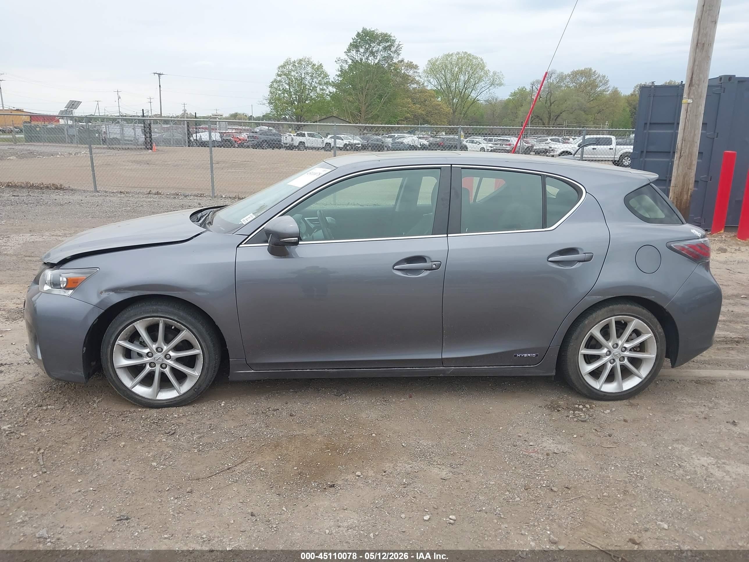 2012 Lexus Ct 200h Premium Gray vin: JTHKD5BH2C2122136