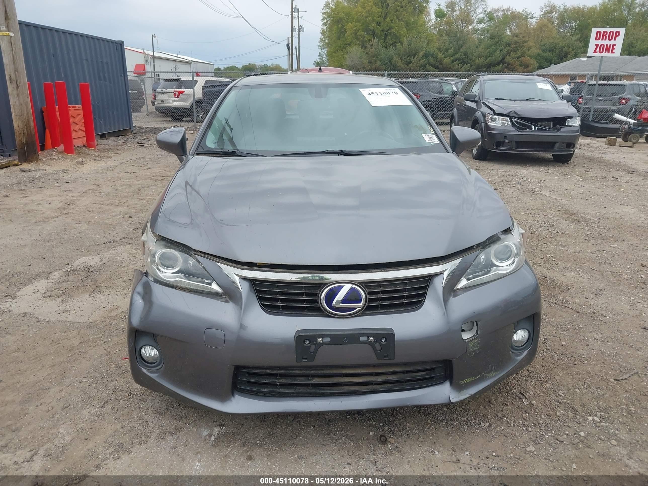 2012 Lexus Ct 200h Premium Gray vin: JTHKD5BH2C2122136