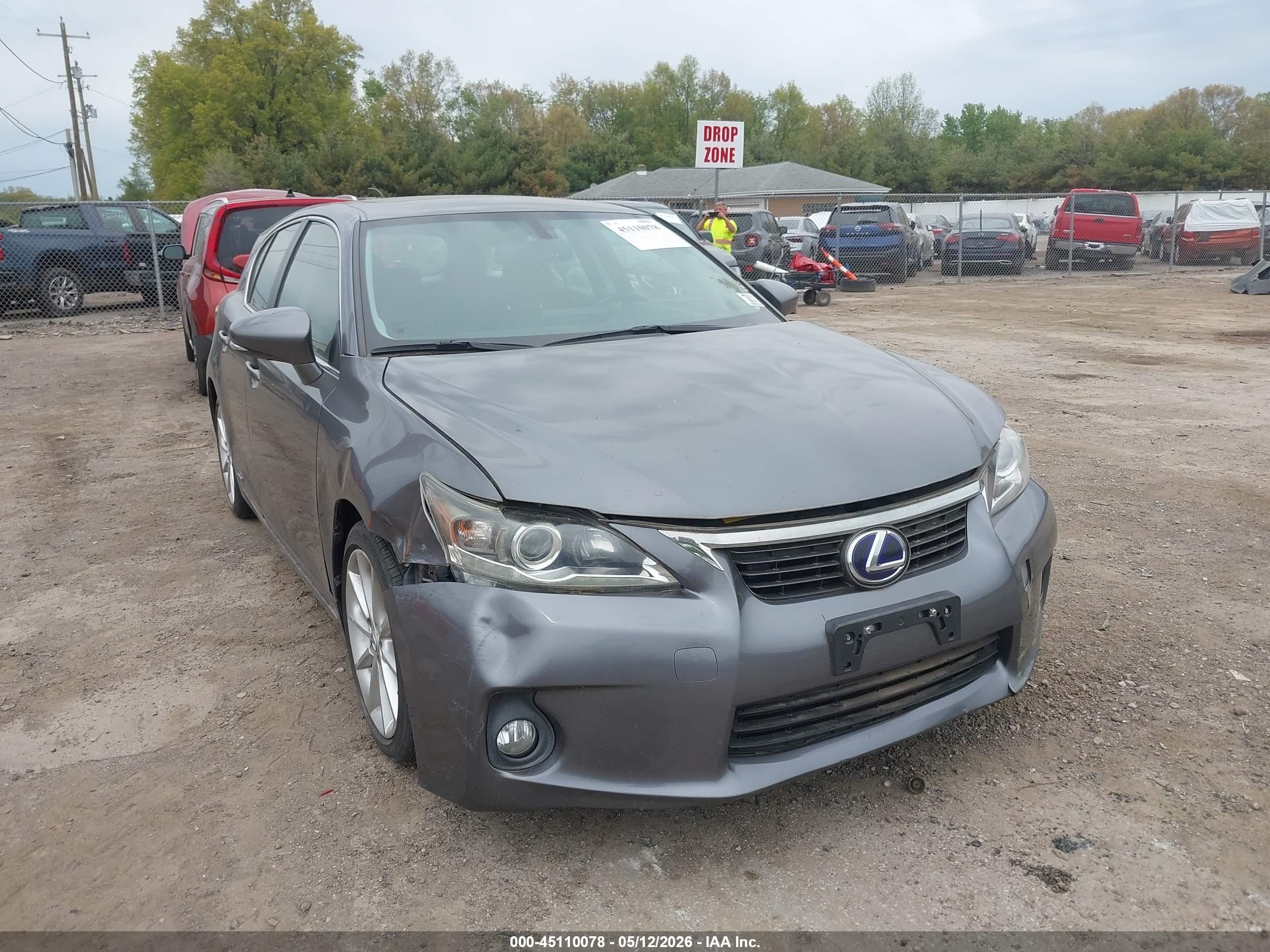2012 Lexus Ct 200h Premium Gray vin: JTHKD5BH2C2122136