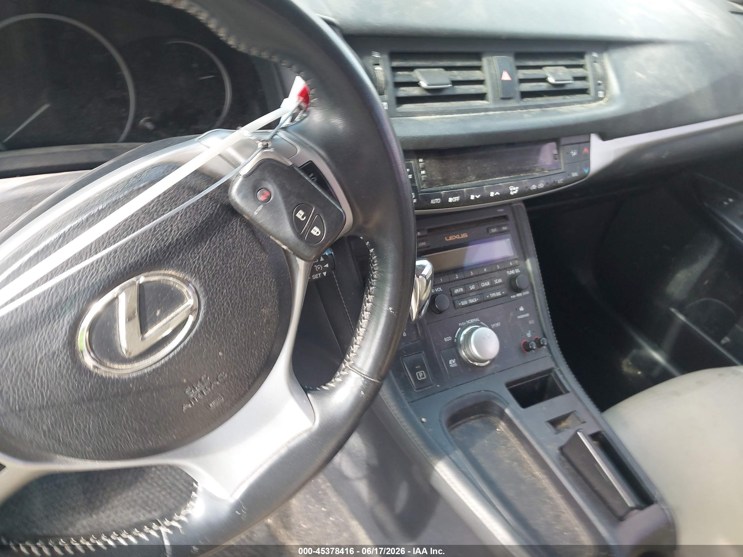 2013 Lexus Ct 200h   Gray vin: JTHKD5BH2D2131839