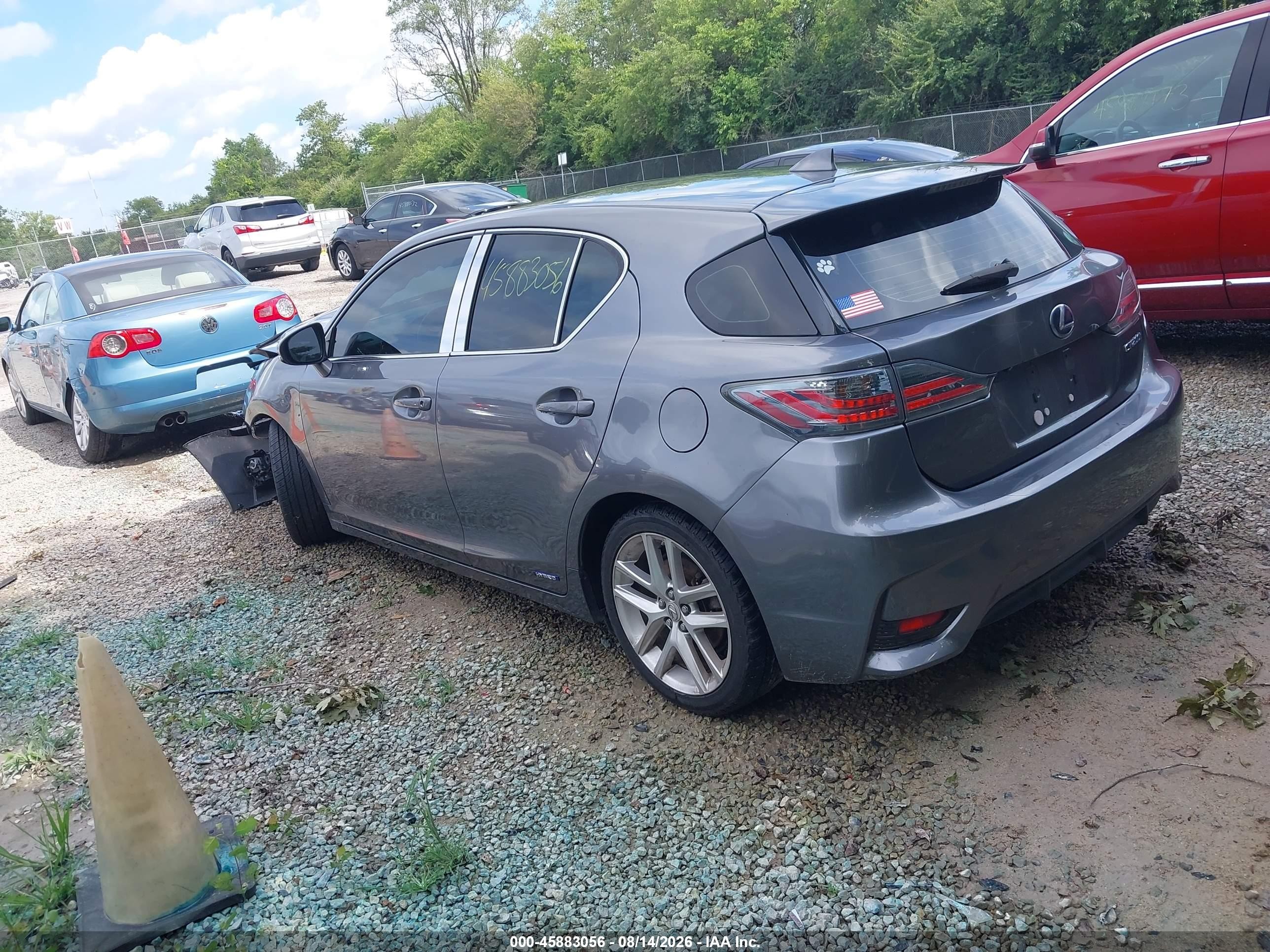 2014 Lexus Ct 200h   Gray vin: JTHKD5BH2E2190598
