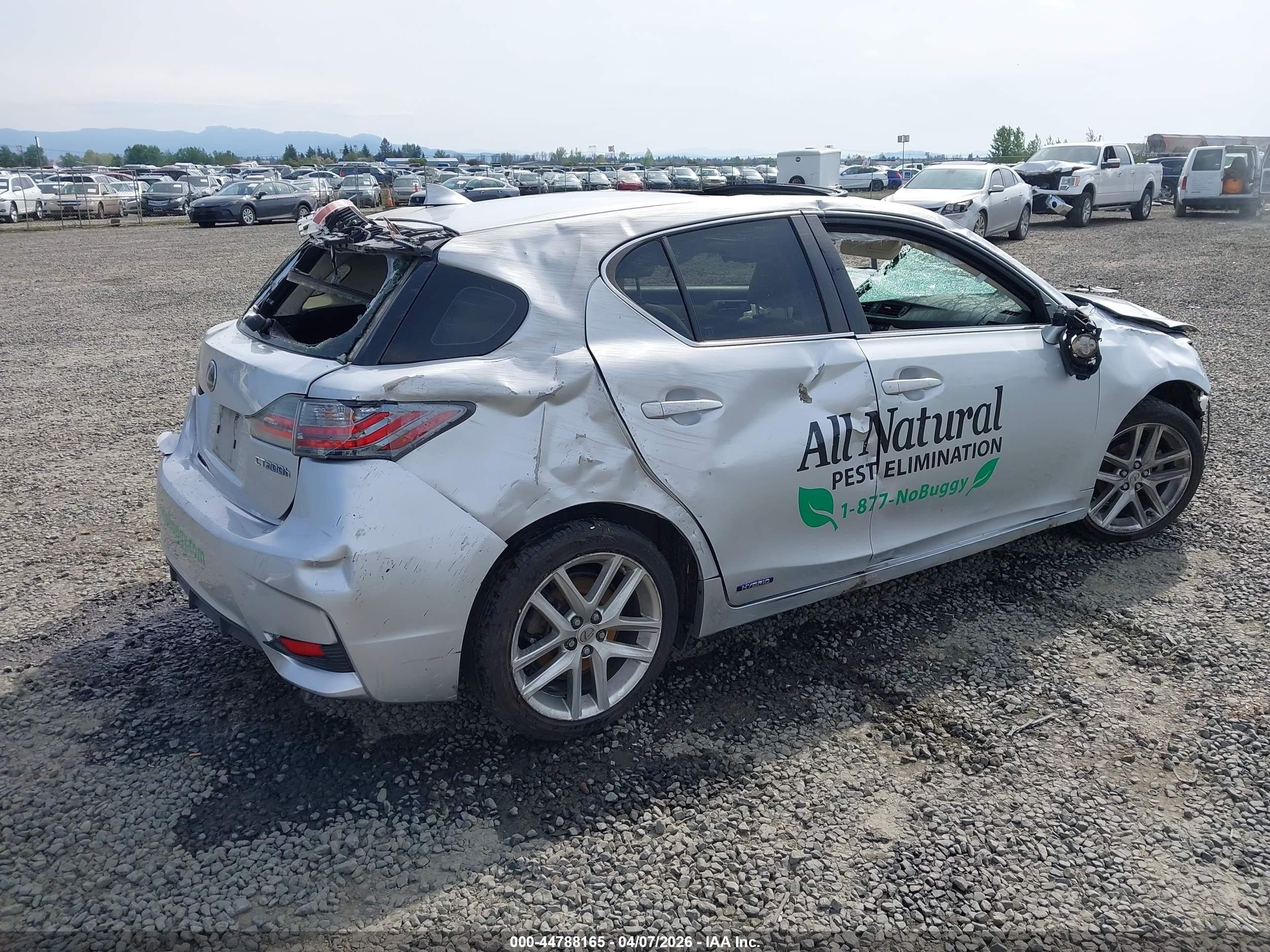 2014 Lexus Ct 200h   Silver vin: JTHKD5BH2E2190892