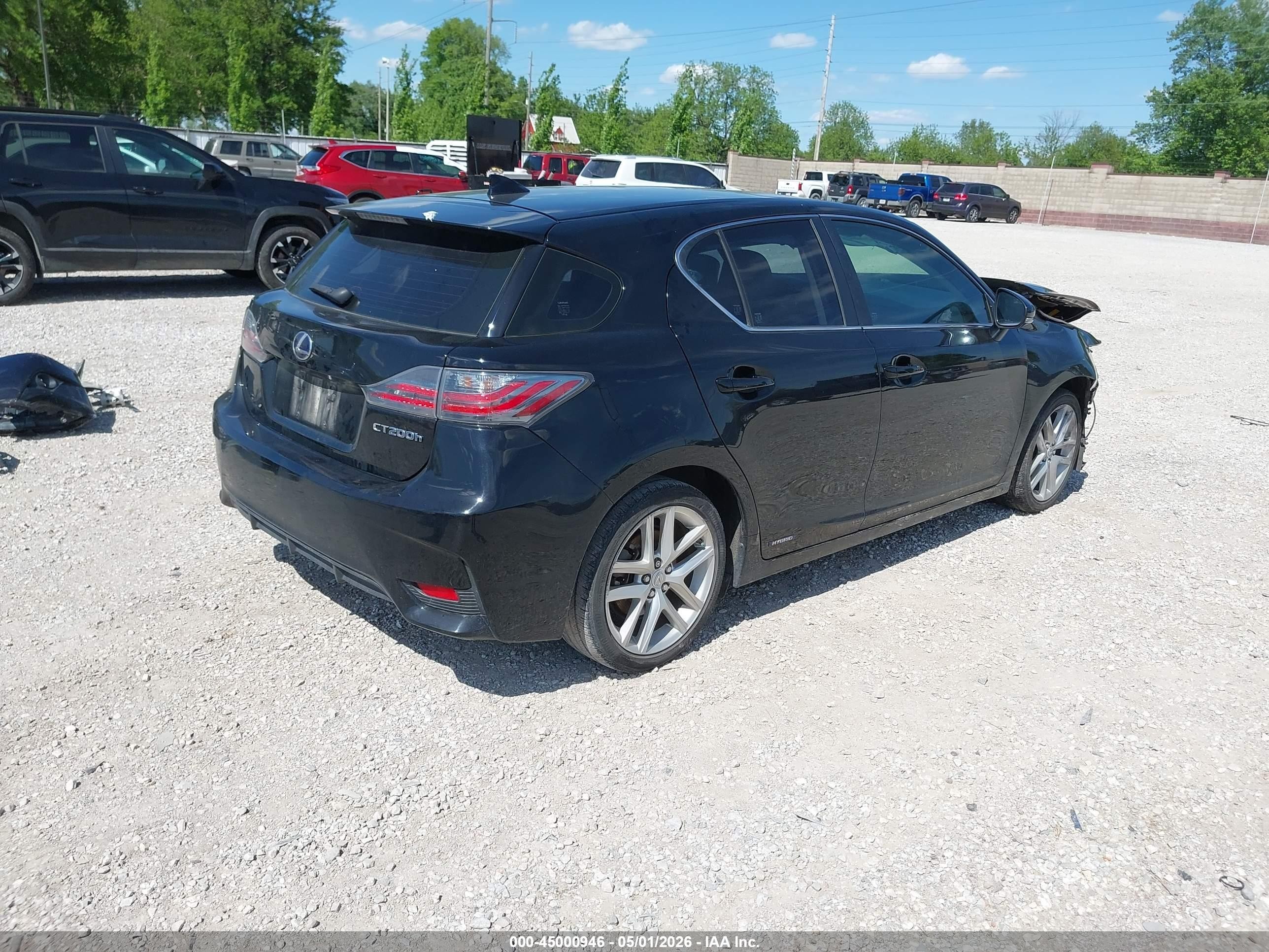 2015 Lexus Ct 200h   Black vin: JTHKD5BH2F2220801