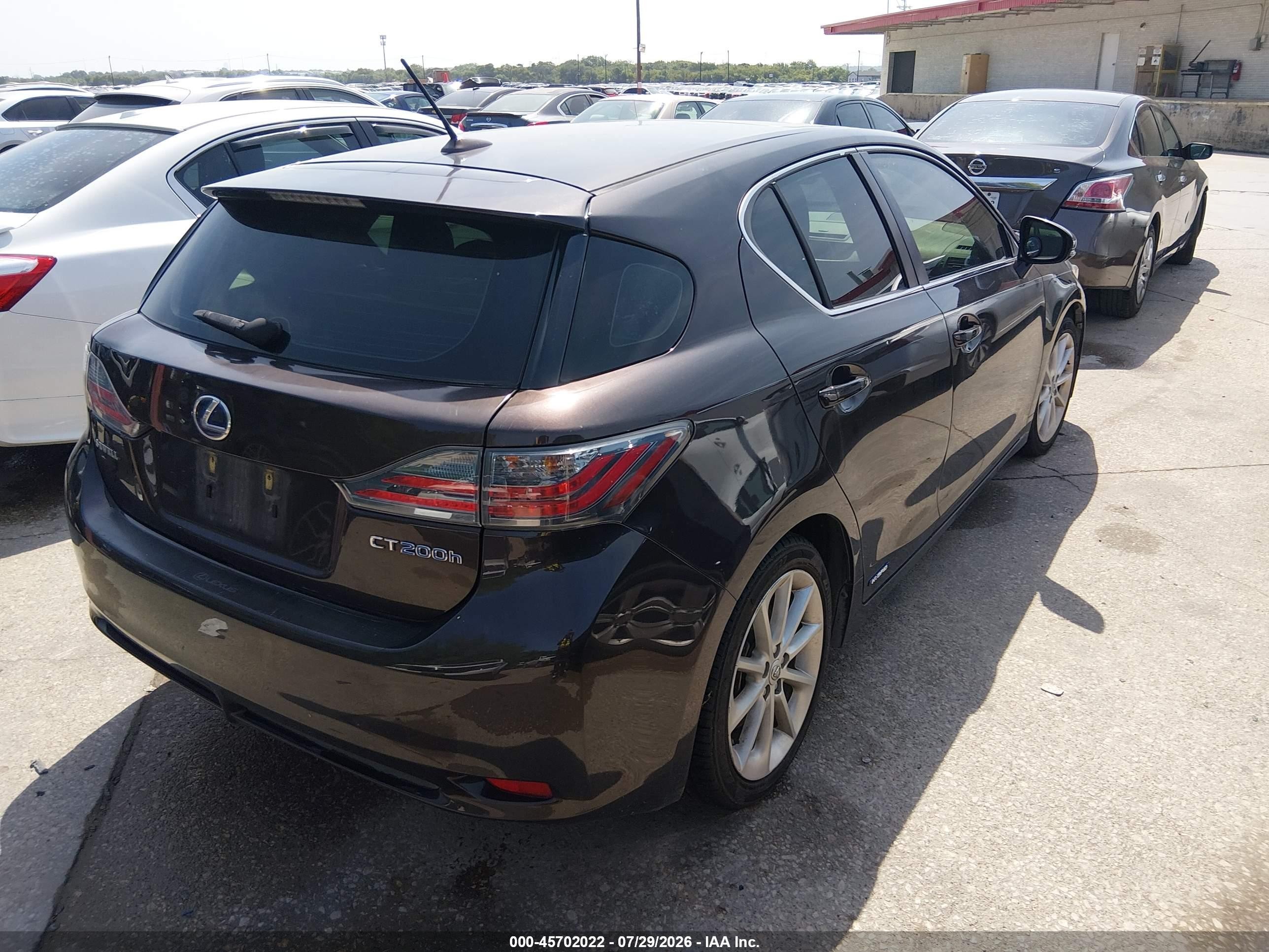 2012 Lexus Ct 200h Premium Dark Brown vin: JTHKD5BH3C2064456