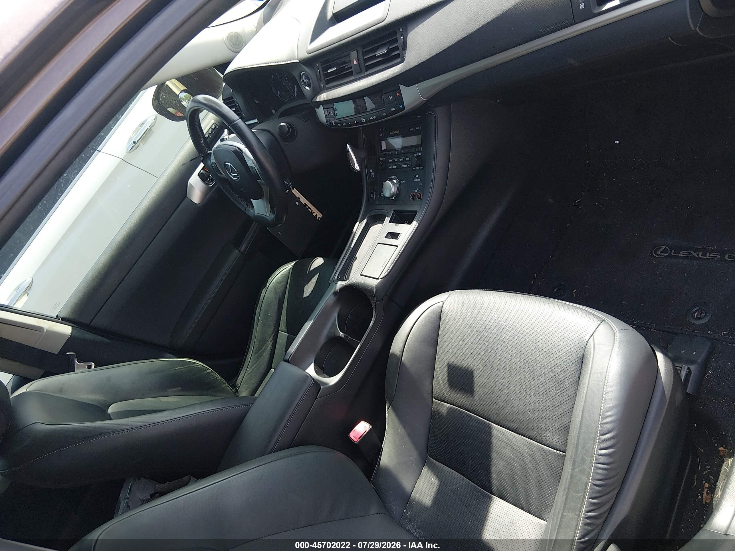 2012 Lexus Ct 200h Premium Dark Brown vin: JTHKD5BH3C2064456