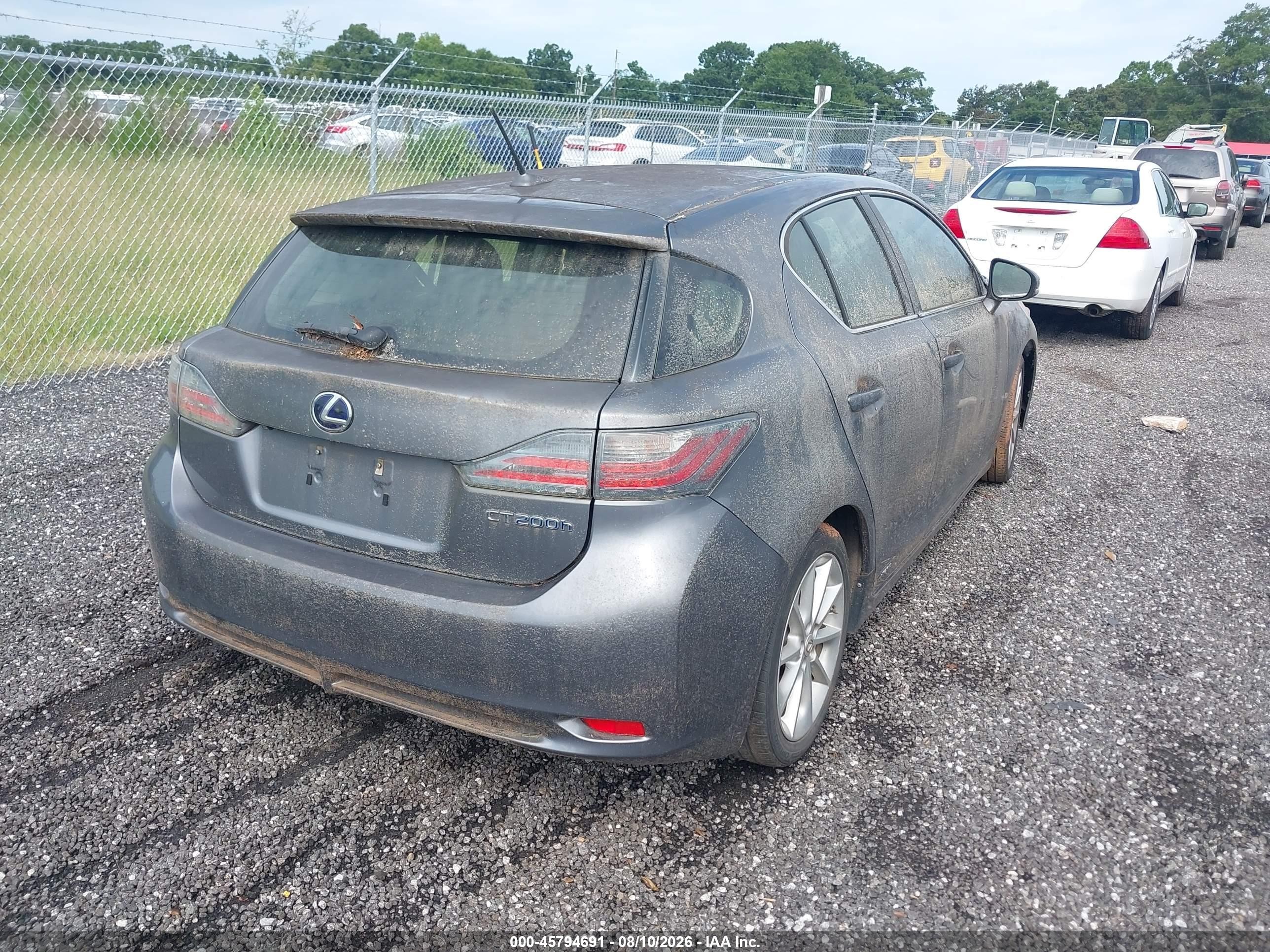 2012 Lexus Ct 200h Premium Gray vin: JTHKD5BH3C2112151