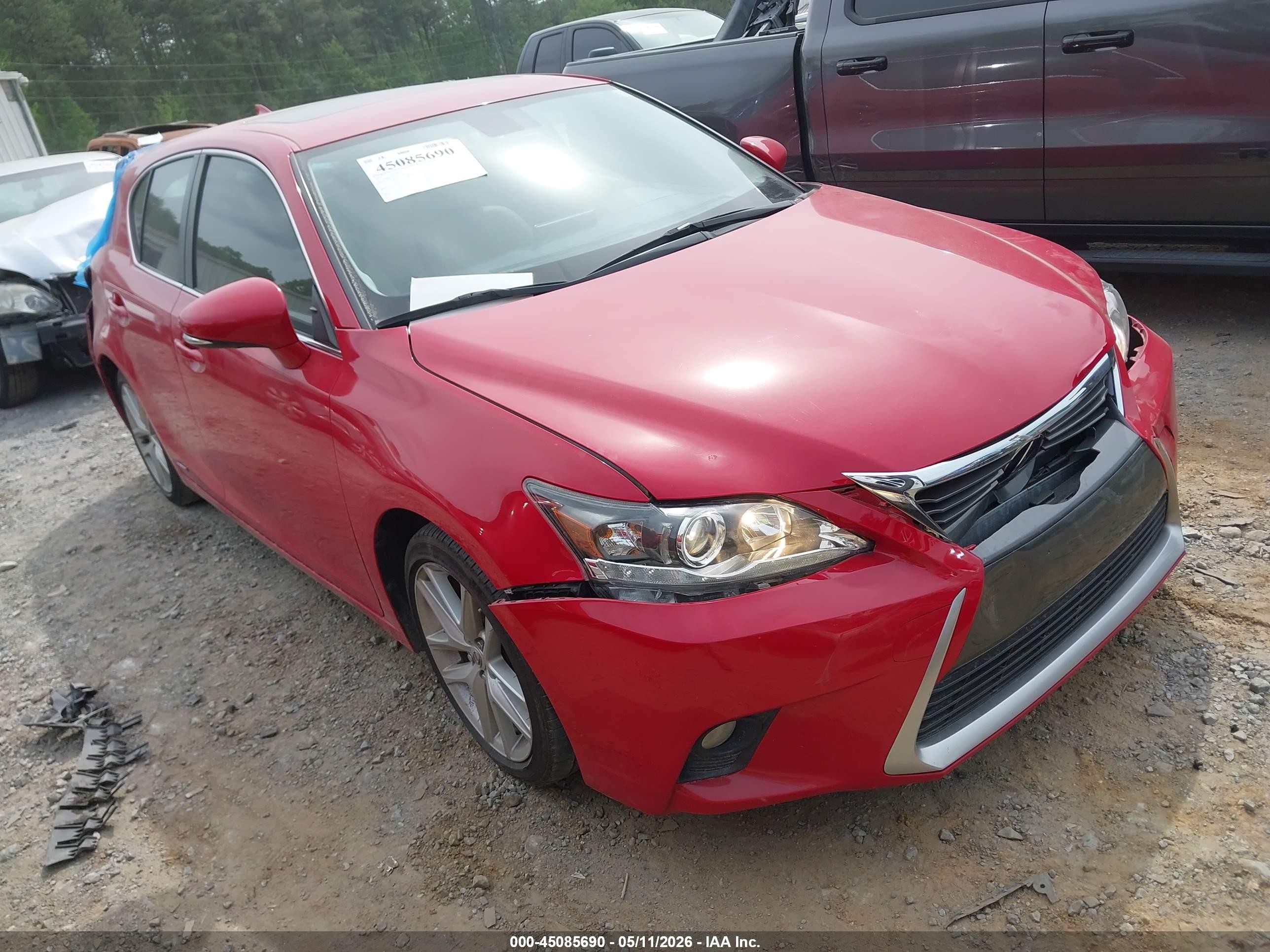 2015 Lexus Ct 200h Red vin: JTHKD5BH3F2219642