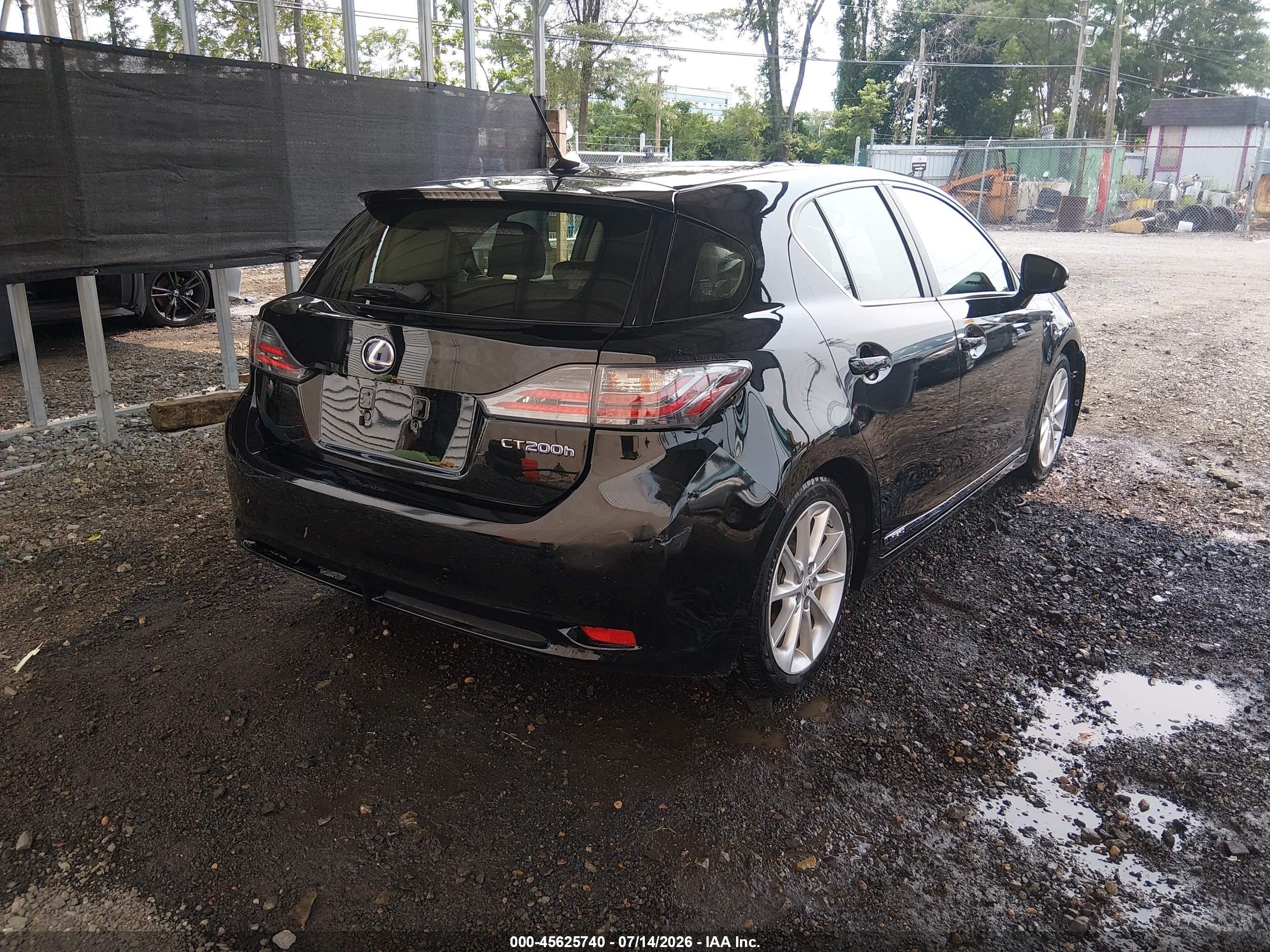 2012 Lexus Ct 200h Premium Black vin: JTHKD5BH4C2080326