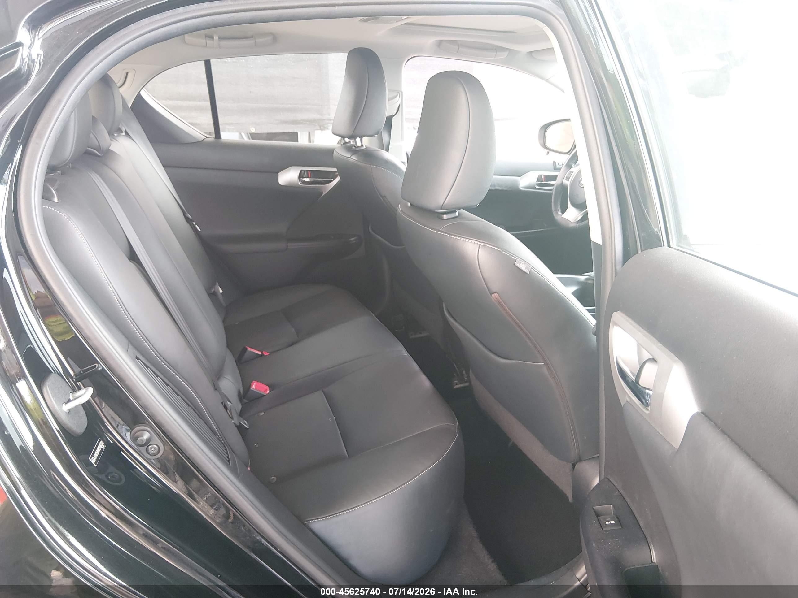 2012 Lexus Ct 200h Premium Black vin: JTHKD5BH4C2080326