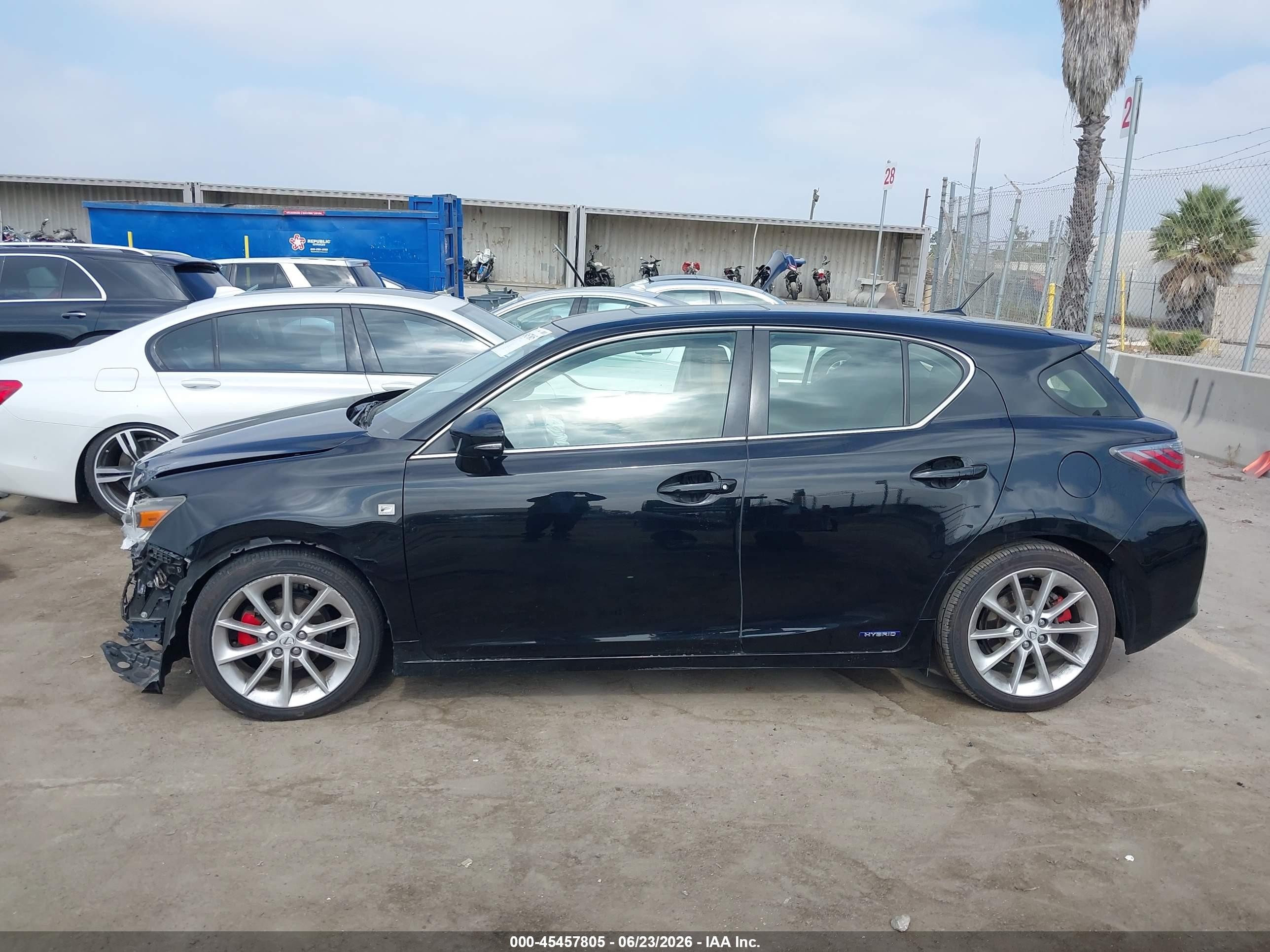 2012 Lexus Ct 200h Premium Black vin: JTHKD5BH4C2093867