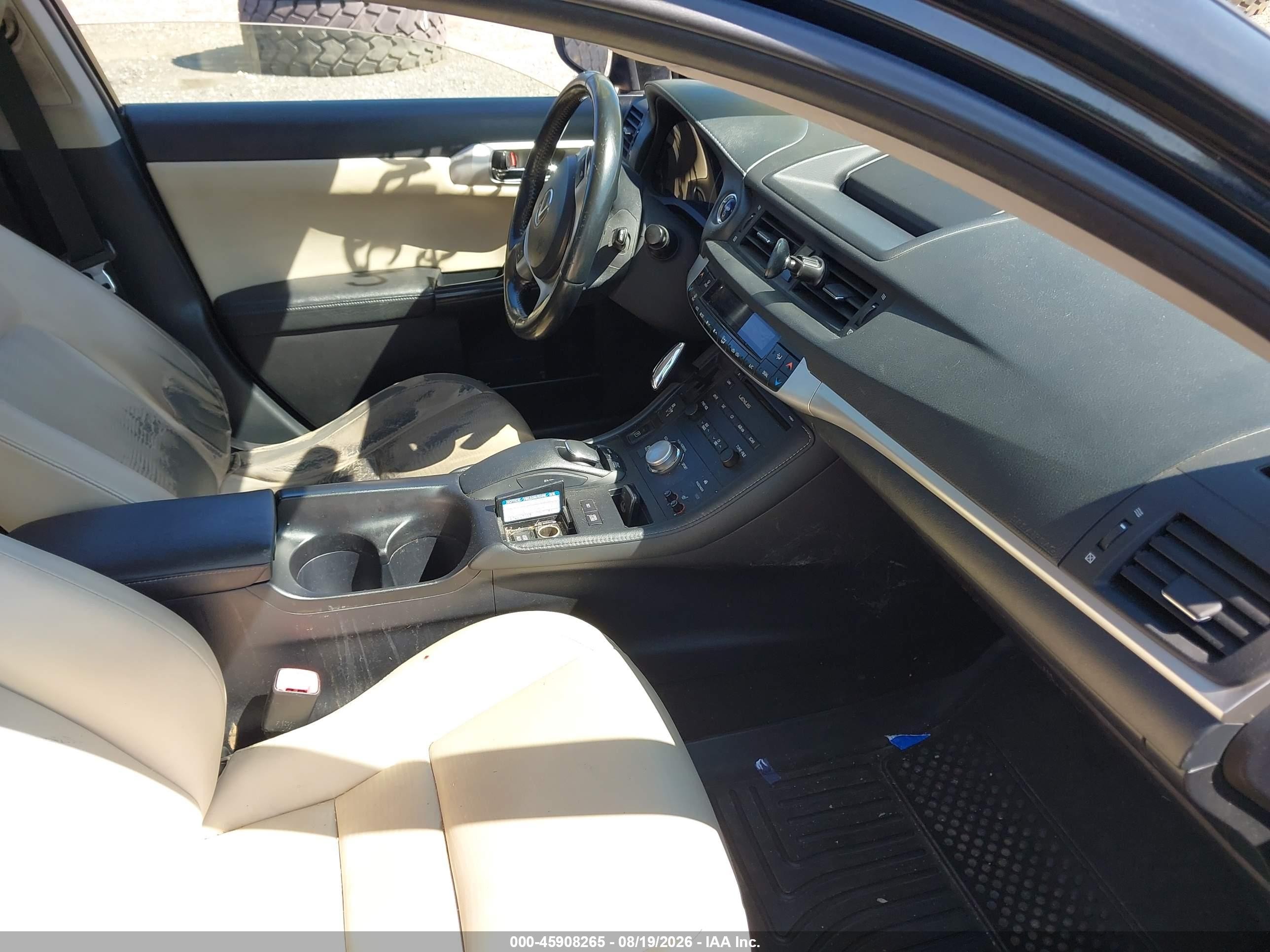 2012 Lexus Ct 200h Premium Black vin: JTHKD5BH4C2115723