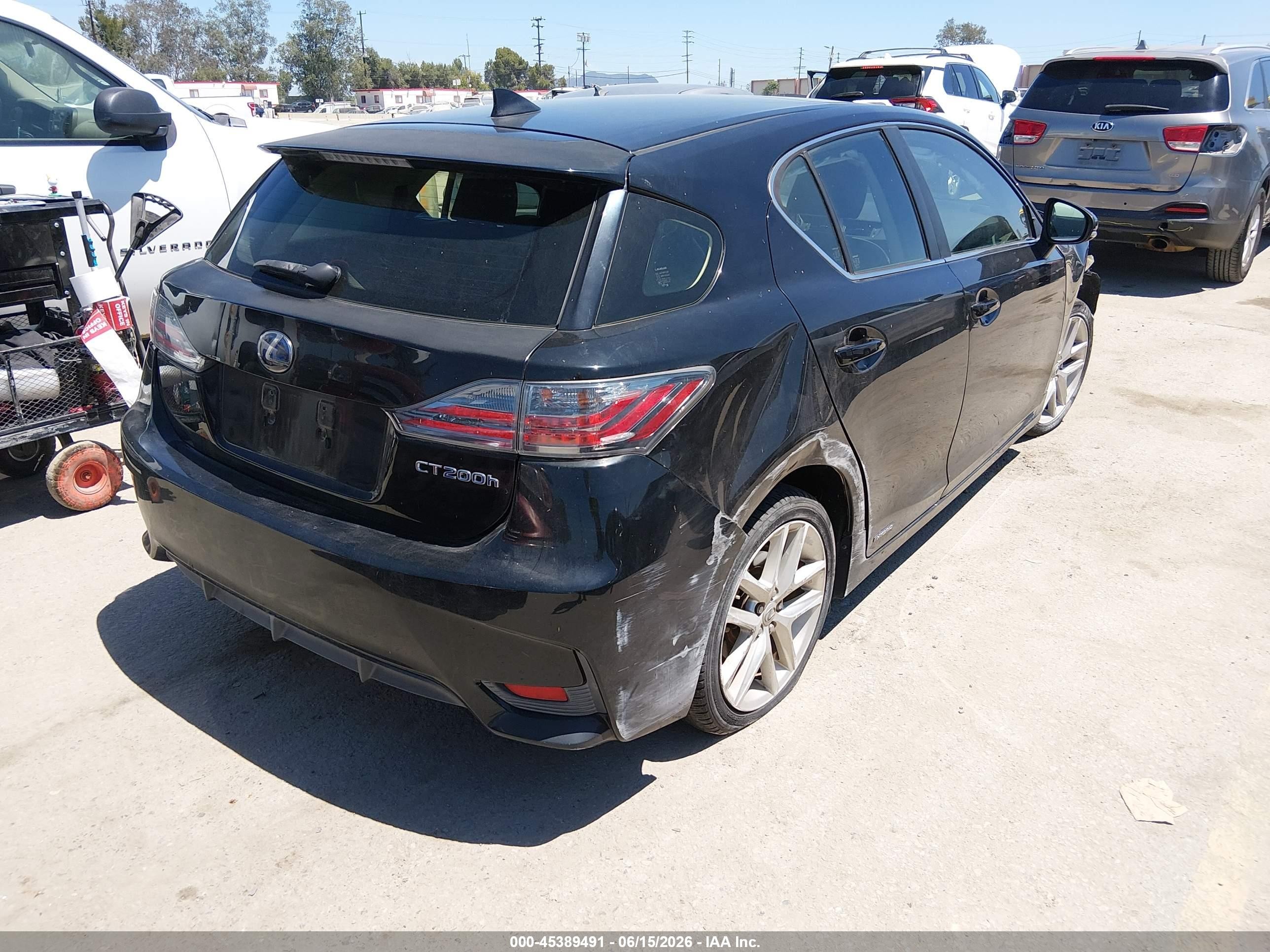 2014 Lexus Ct 200h   Black vin: JTHKD5BH4E2175102
