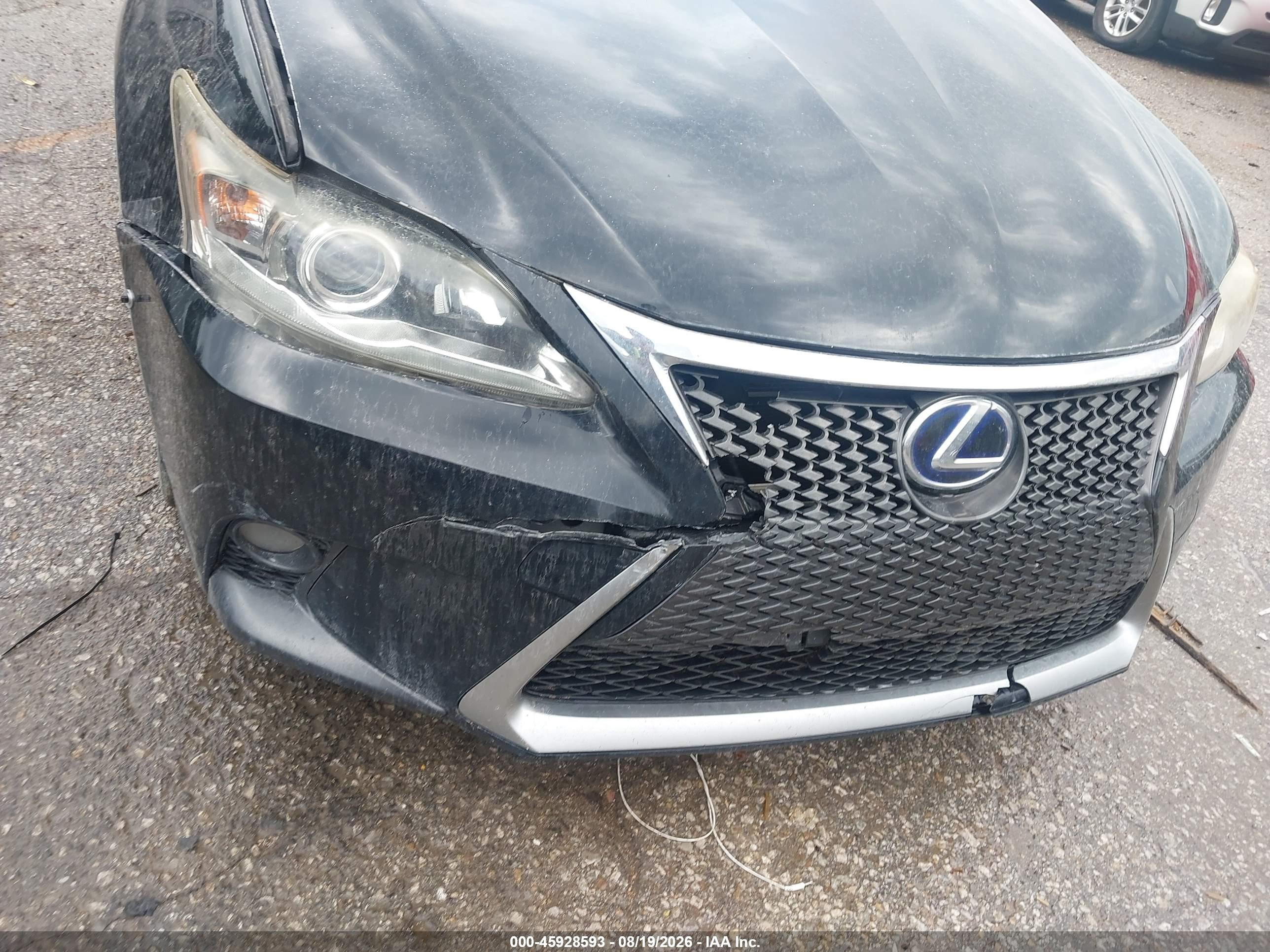 2014 Lexus Ct 200h   Black vin: JTHKD5BH4E2190991