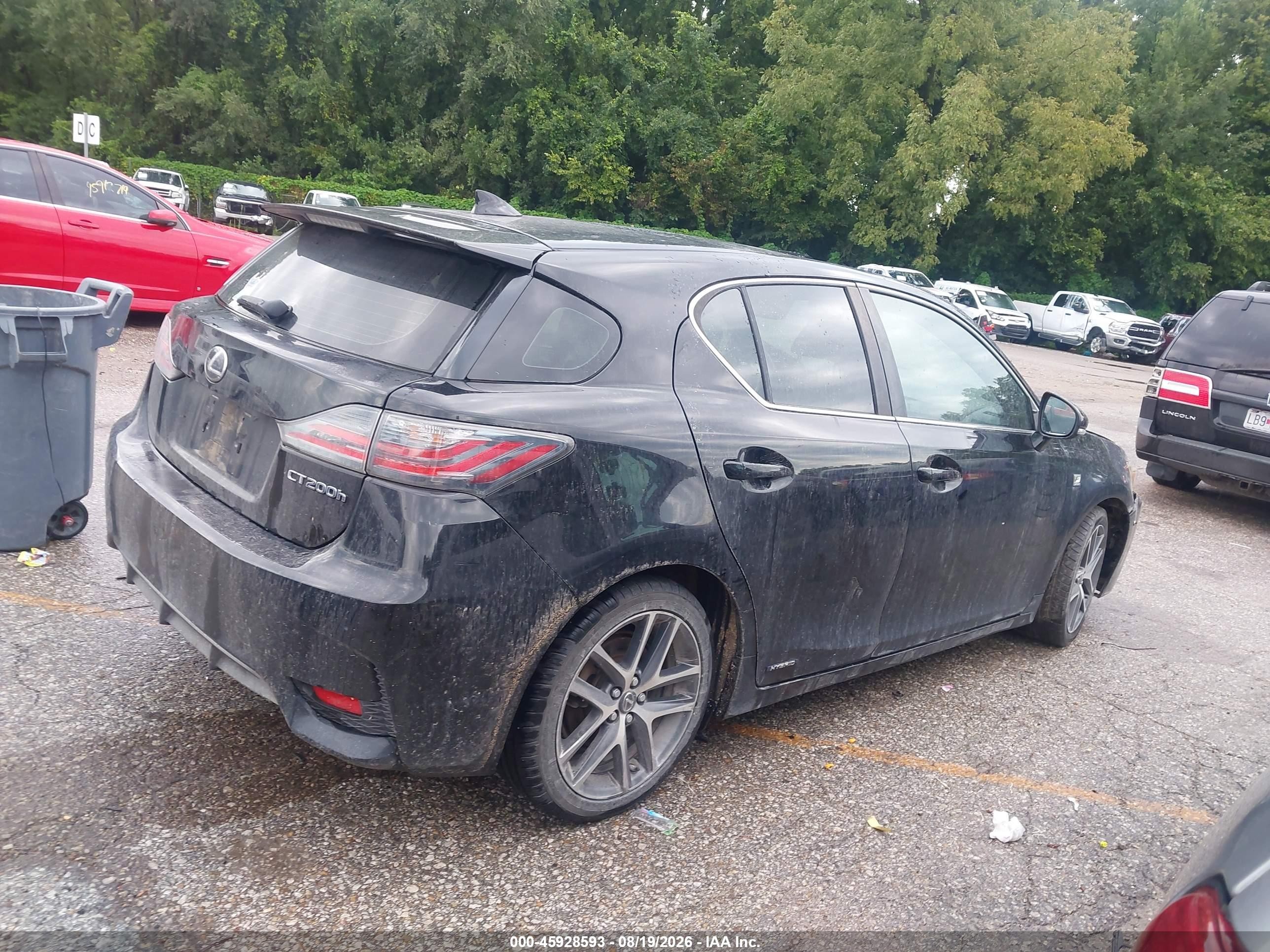 2014 Lexus Ct 200h   Black vin: JTHKD5BH4E2190991