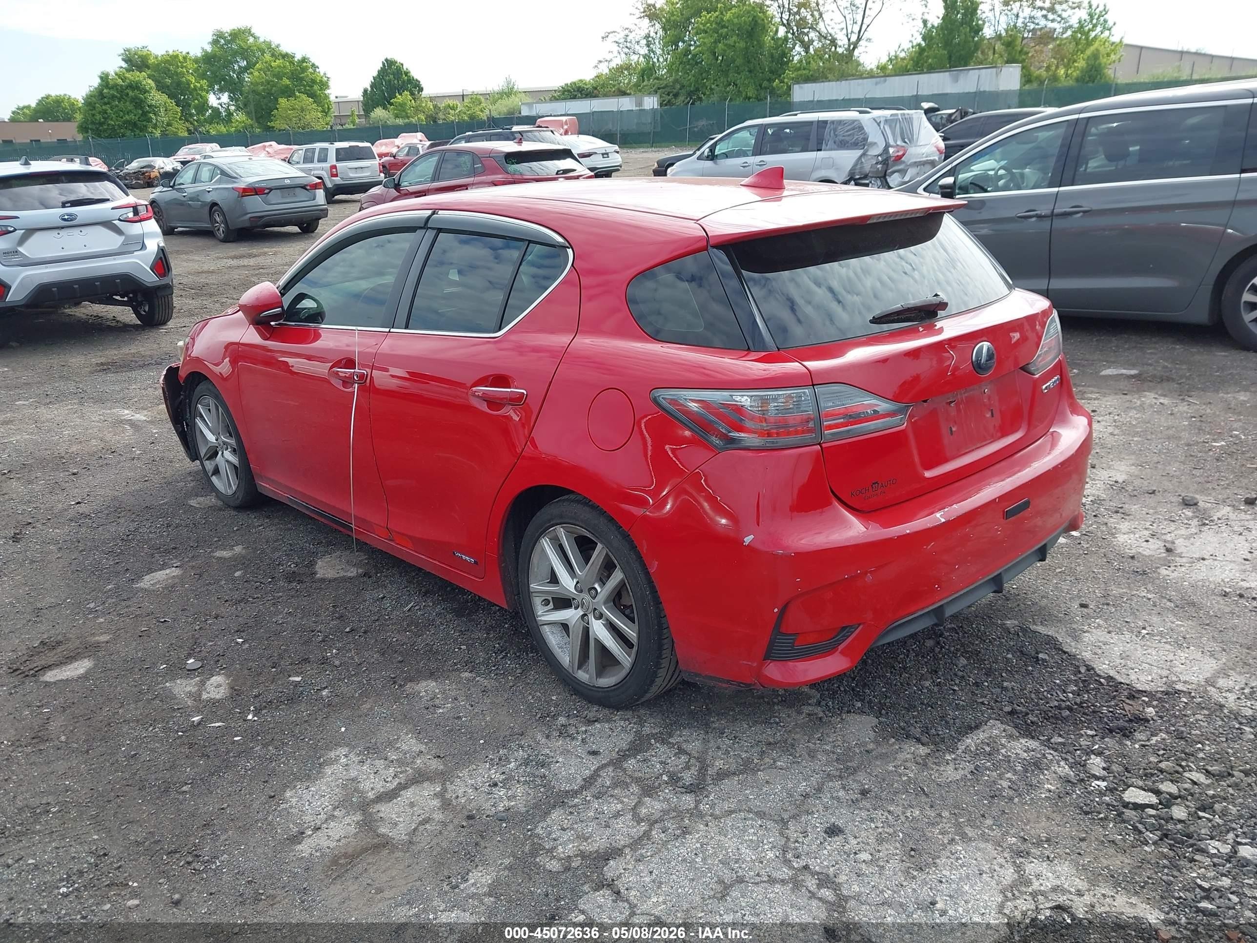 2014 Lexus Ct 200h   Red vin: JTHKD5BH4E2194331