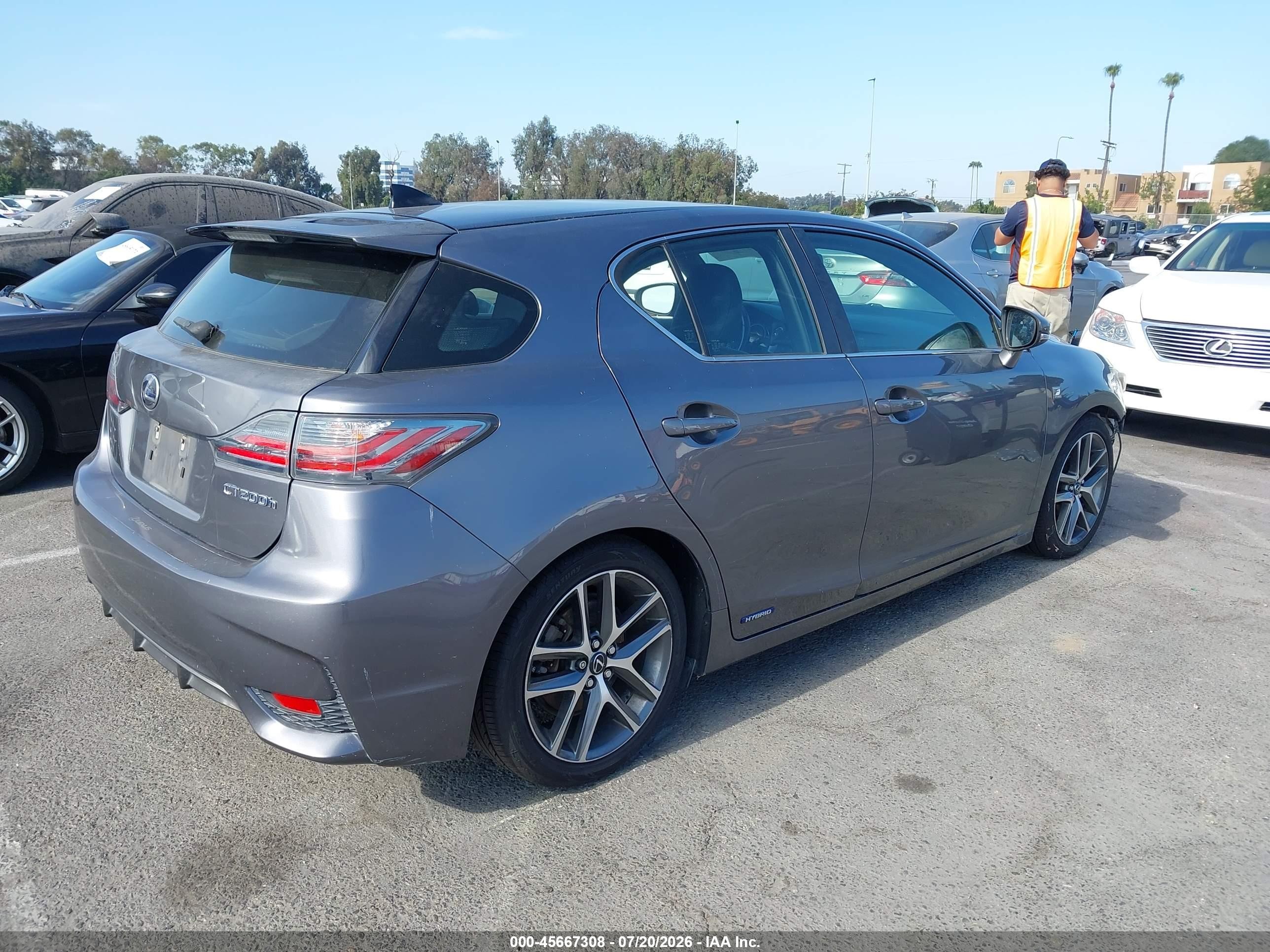 2014 Lexus Ct 200h   Gray vin: JTHKD5BH4E2206557
