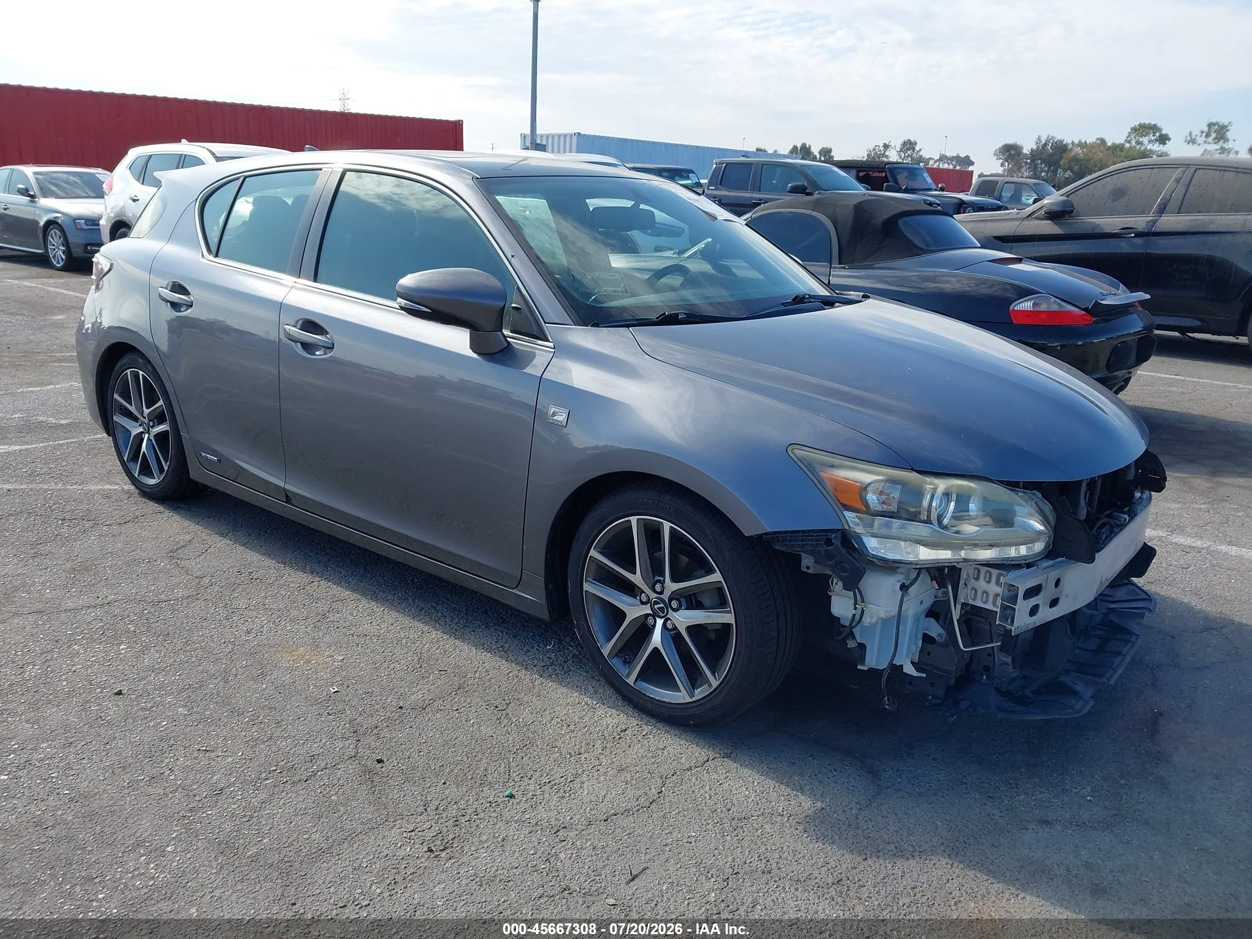 2014 Lexus Ct 200h   Gray vin: JTHKD5BH4E2206557