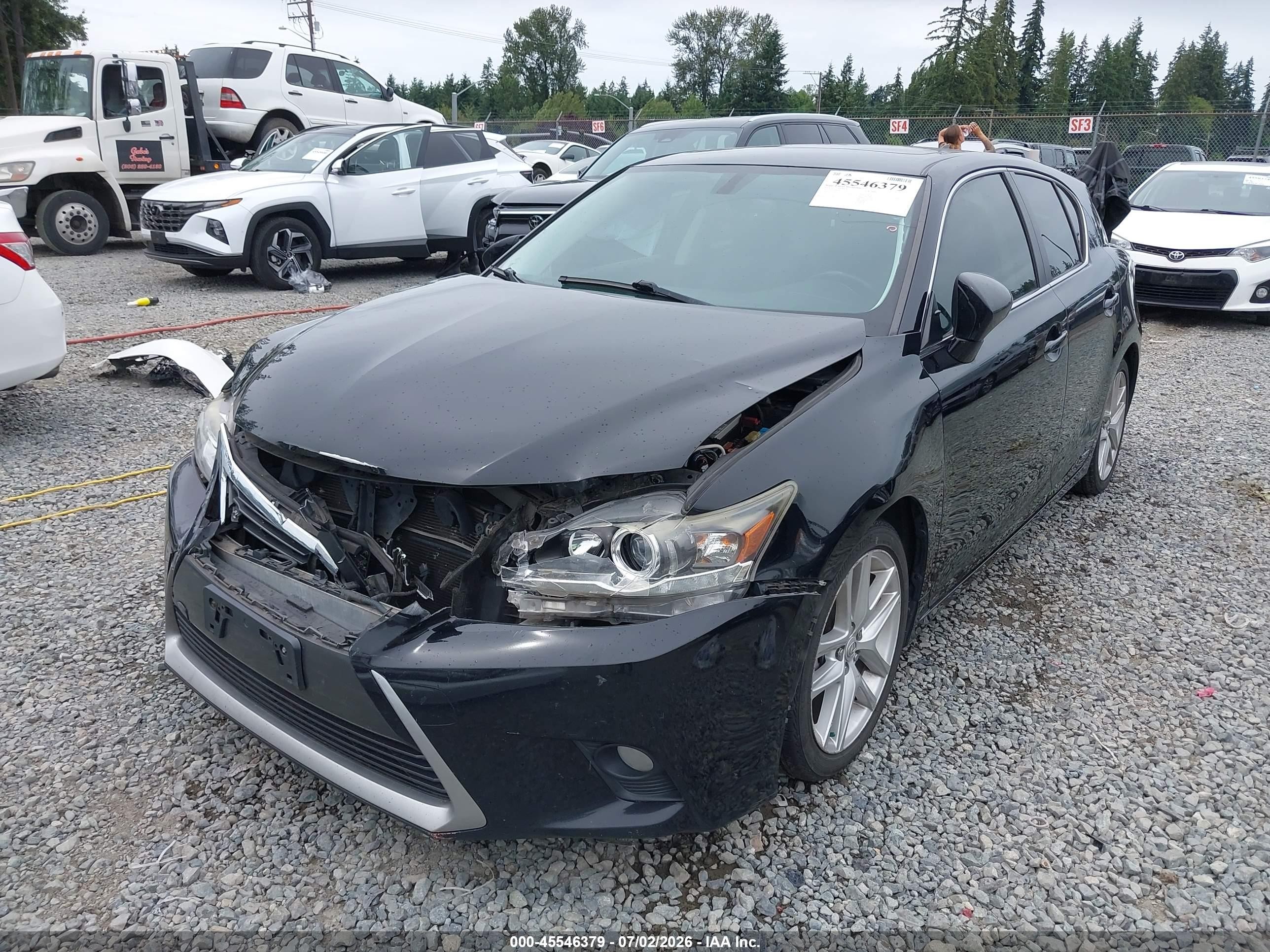 2015 Lexus Ct 200h   Black vin: JTHKD5BH4F2226521