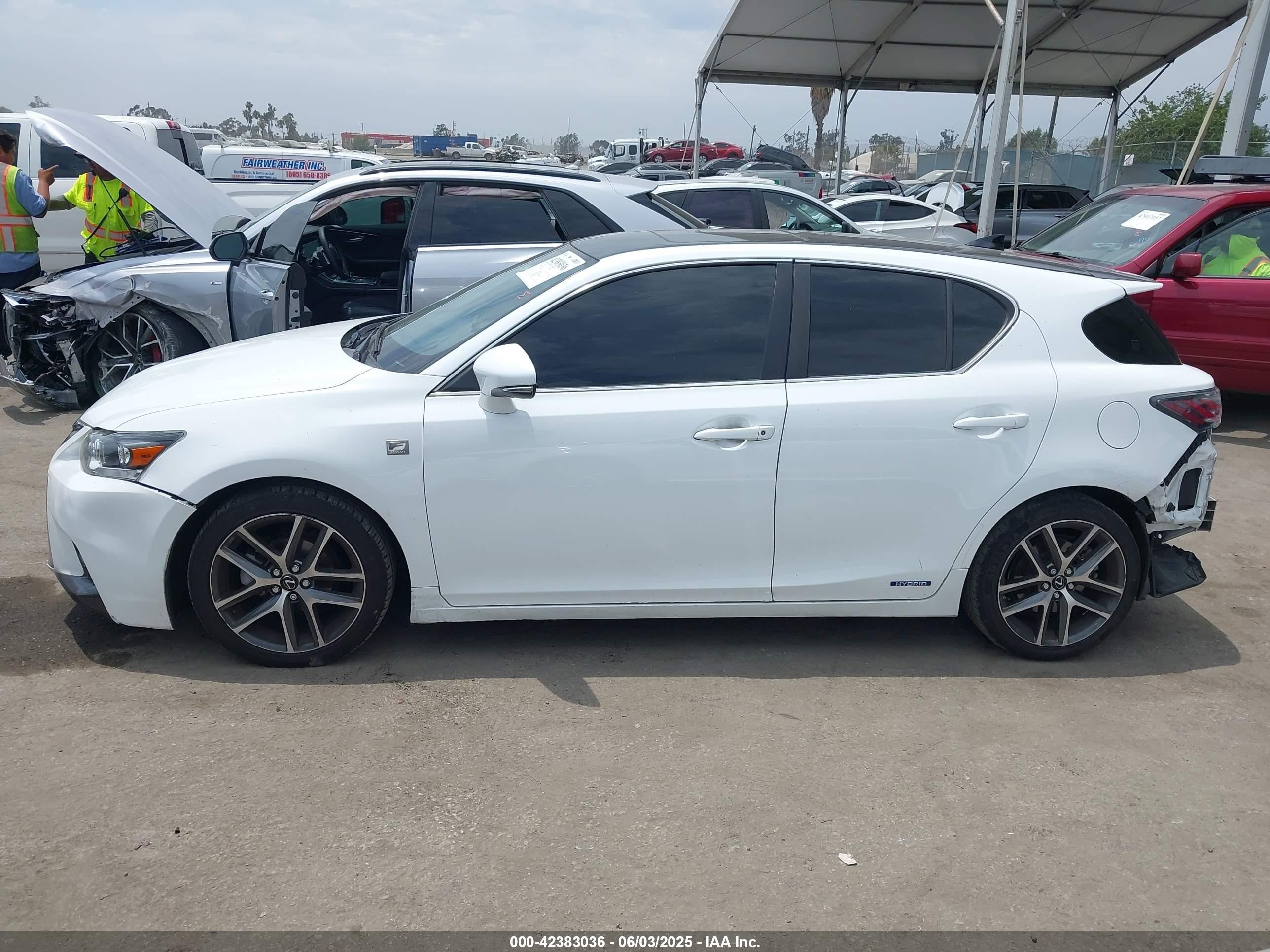 2017 Lexus Ct 200h   White vin: JTHKD5BH4H2283160