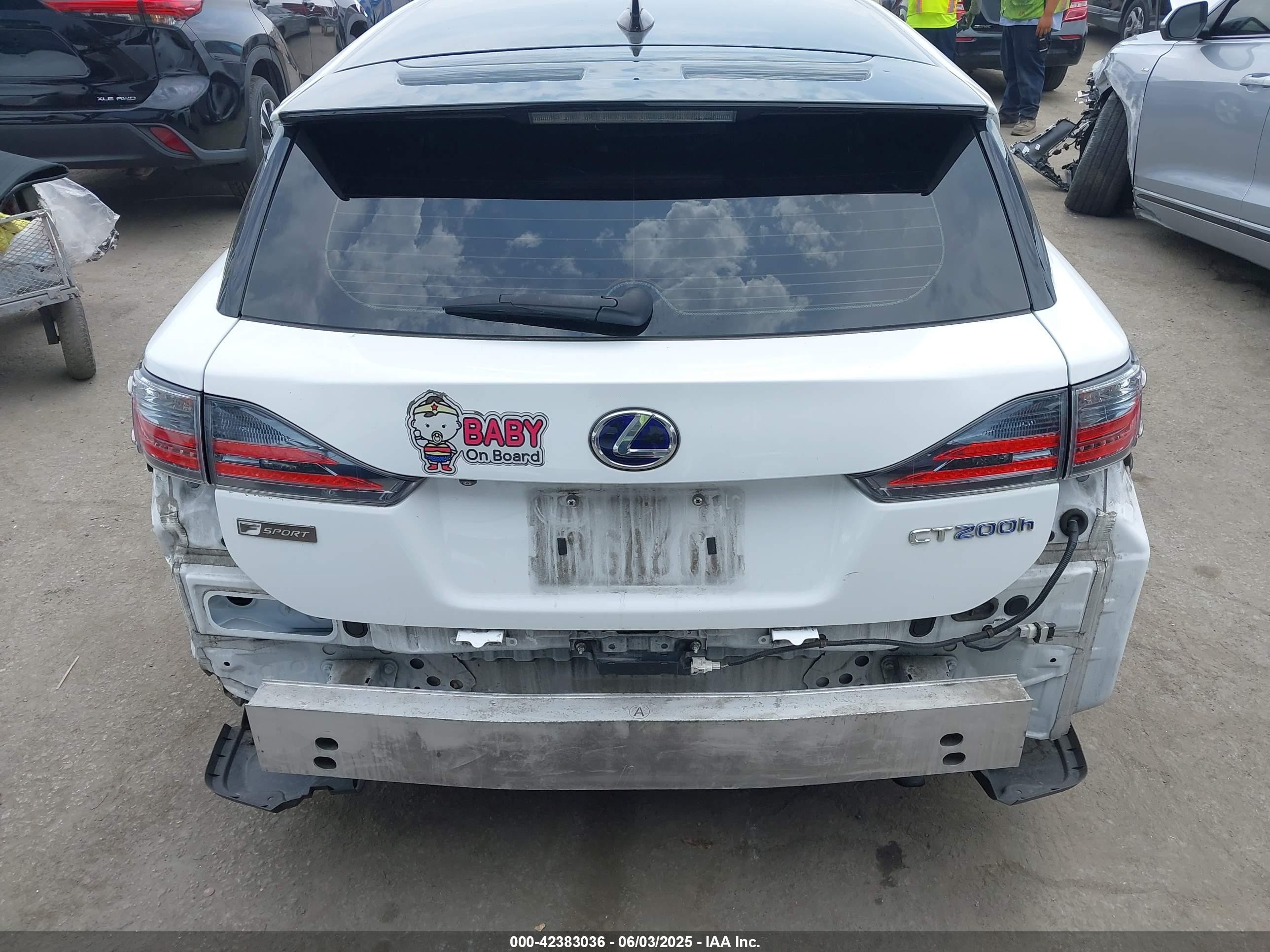 2017 Lexus Ct 200h   White vin: JTHKD5BH4H2283160