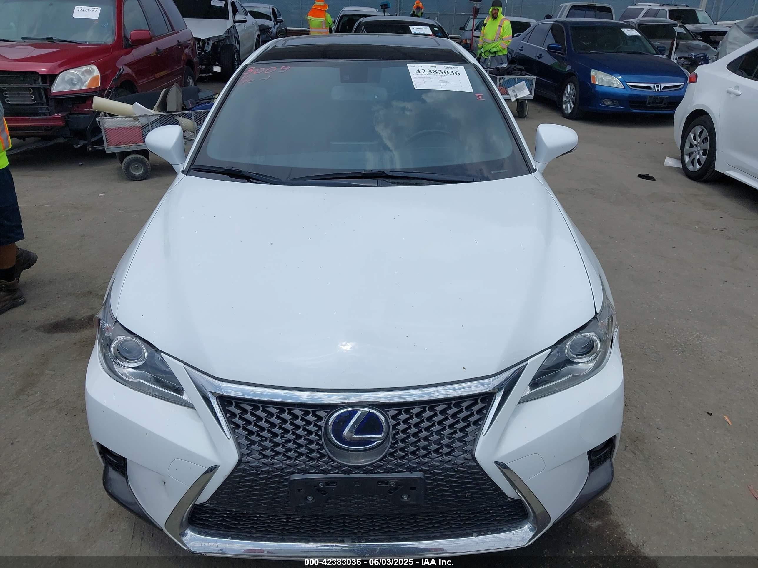 2017 Lexus Ct 200h   White vin: JTHKD5BH4H2283160