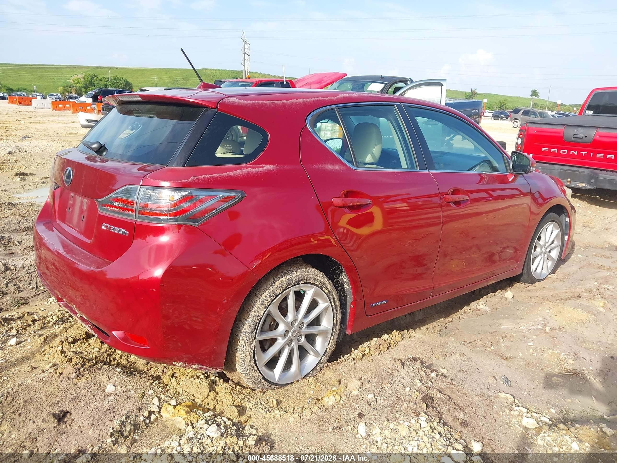2011 Lexus Ct 200h Premium Burgundy vin: JTHKD5BH5B2002765