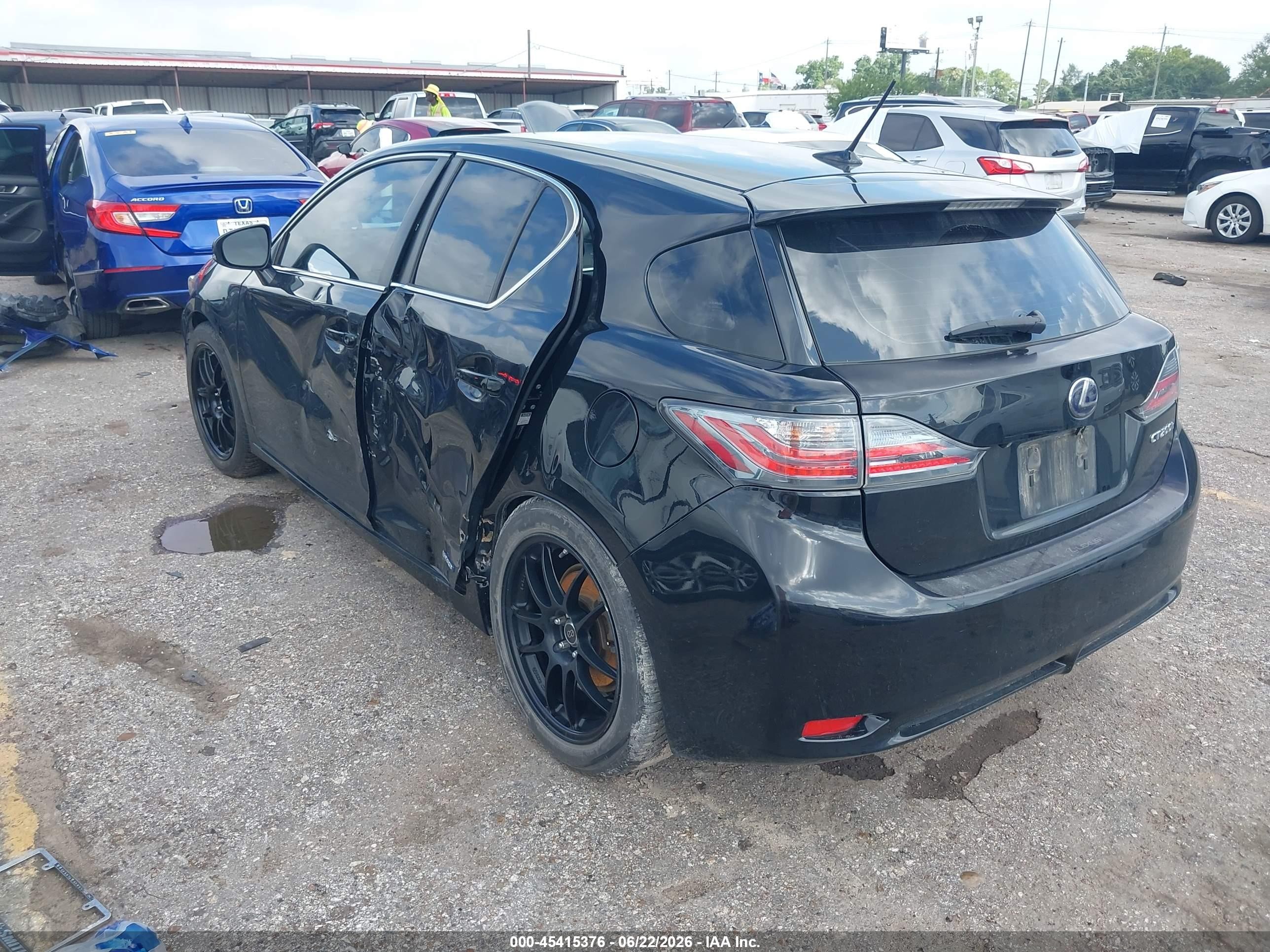2012 Lexus Ct 200h Premium Black vin: JTHKD5BH5C2099127