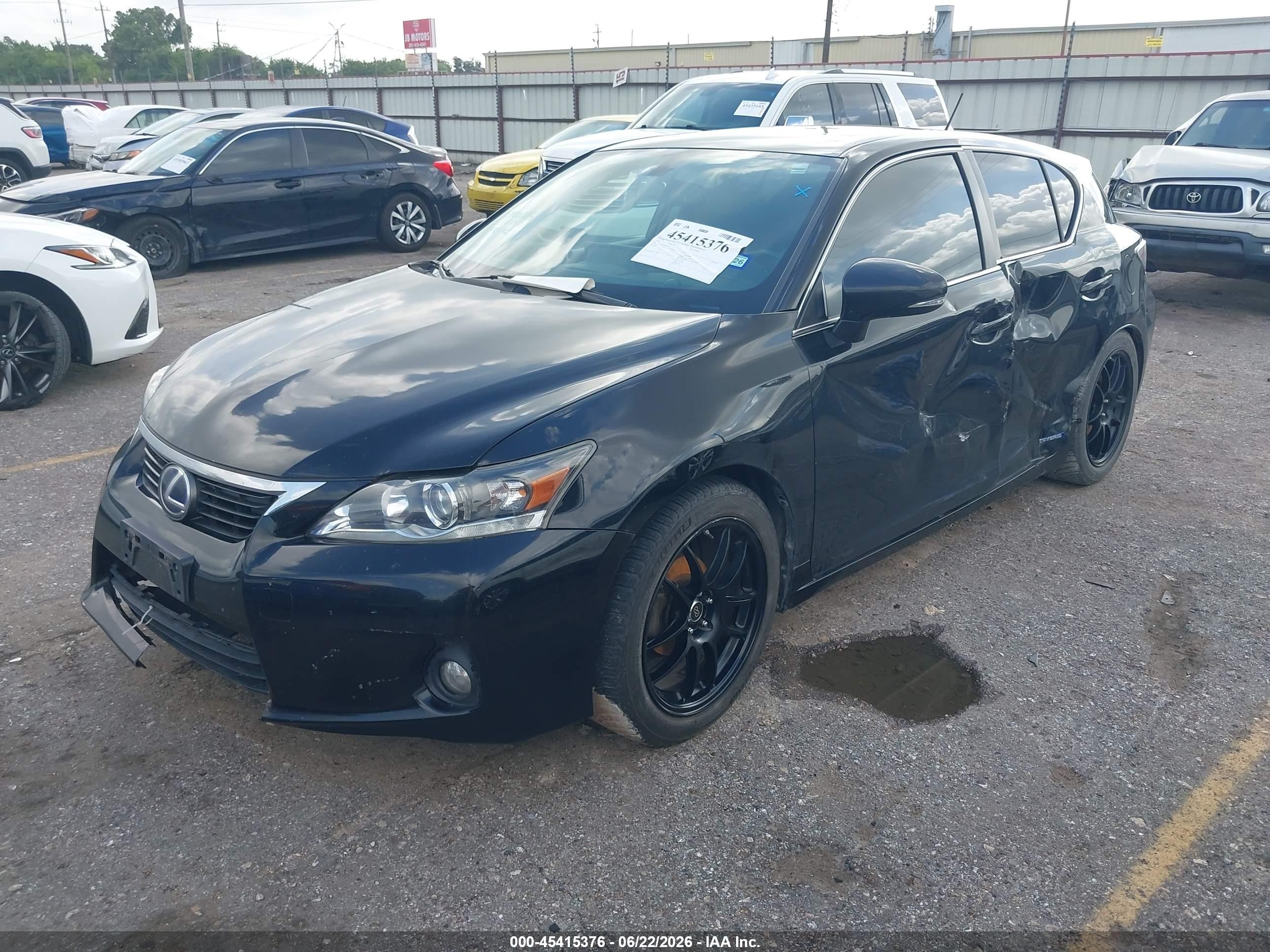 2012 Lexus Ct 200h Premium Black vin: JTHKD5BH5C2099127