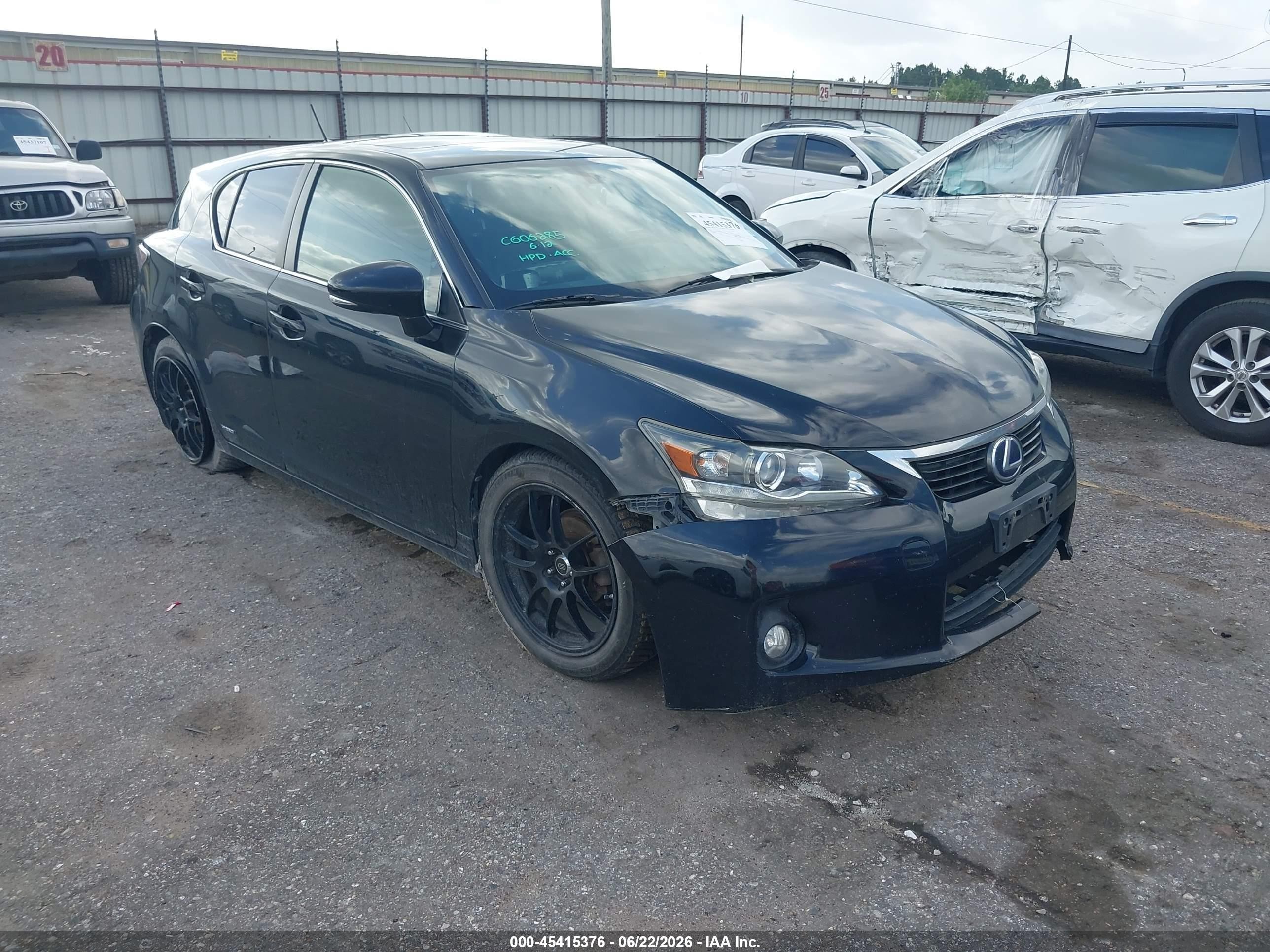 2012 Lexus Ct 200h Premium Black vin: JTHKD5BH5C2099127
