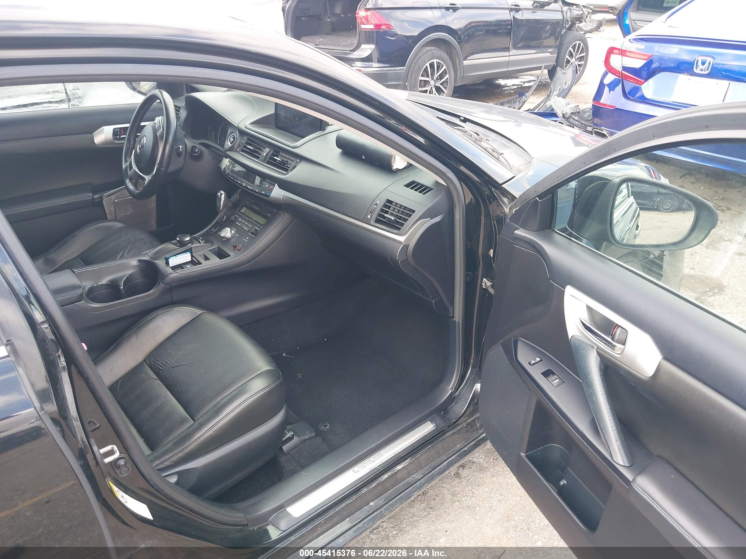 2012 Lexus Ct 200h Premium Black vin: JTHKD5BH5C2099127