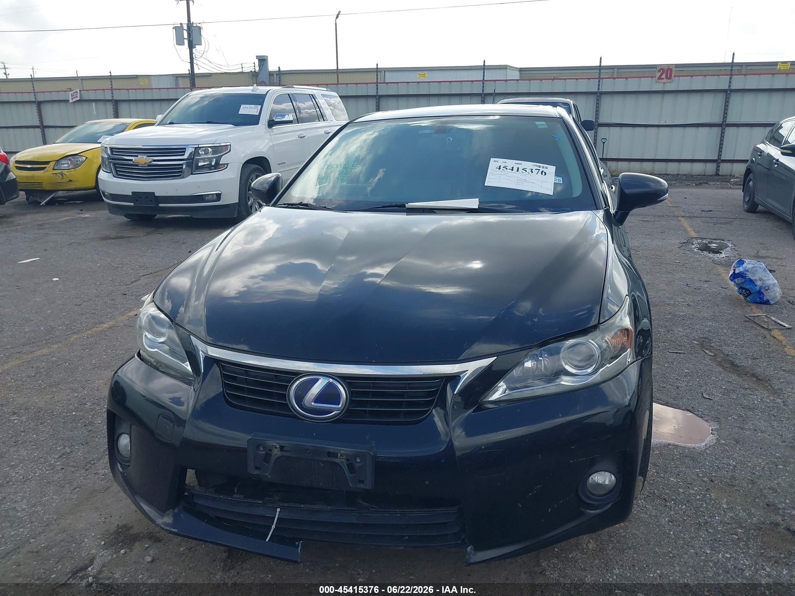 2012 Lexus Ct 200h Premium Black vin: JTHKD5BH5C2099127