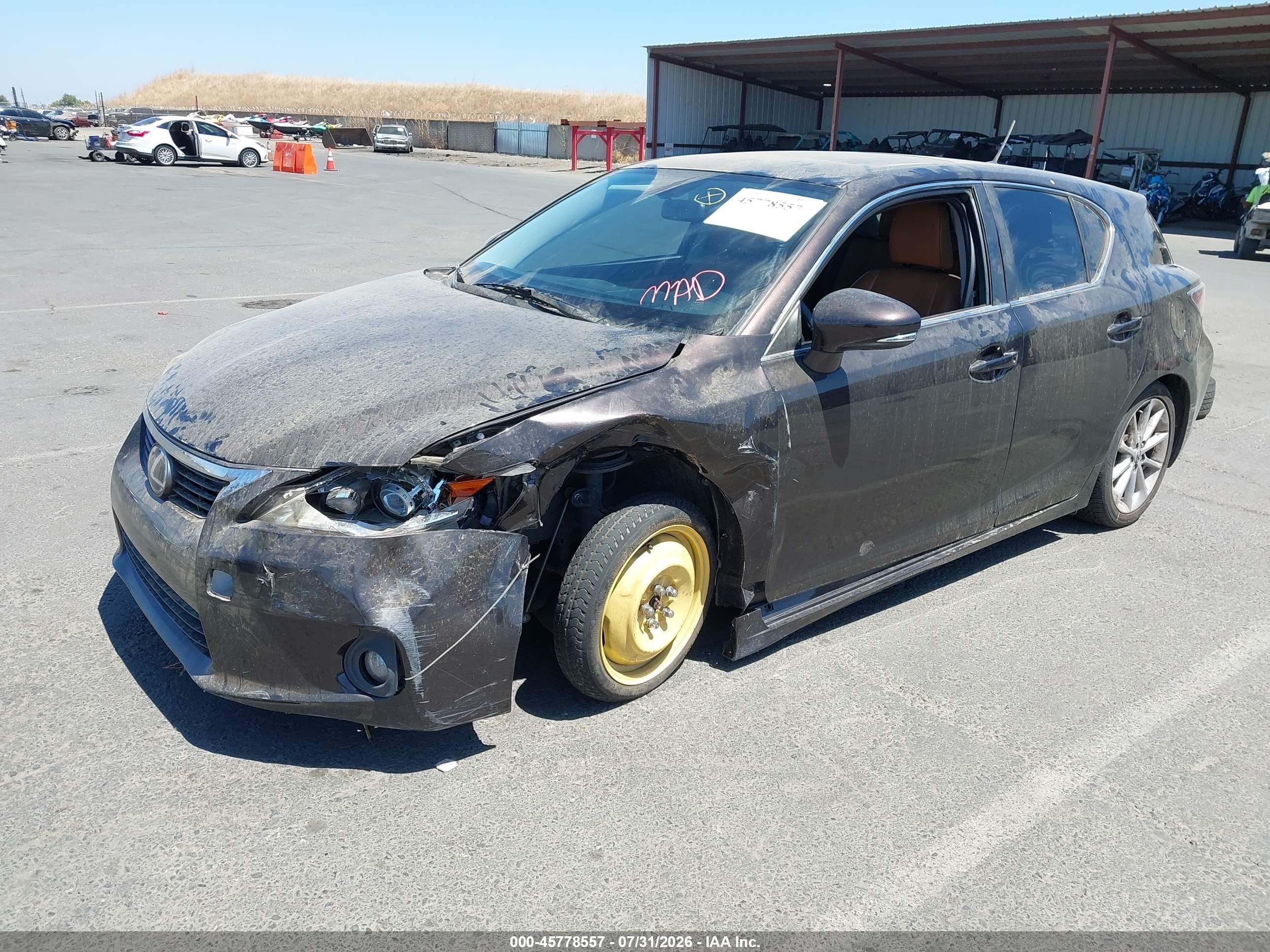 2012 Lexus Ct 200h Premium Коричневый vin: JTHKD5BH5C2107498