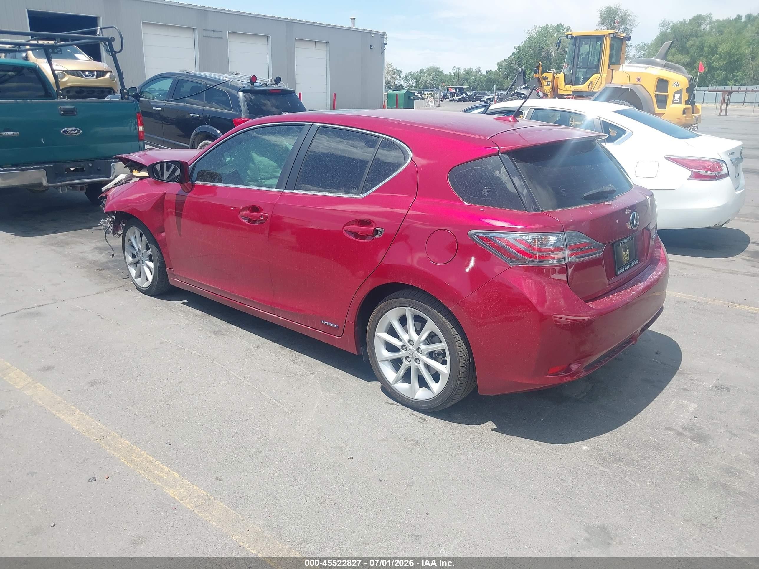 2012 Lexus Ct 200h Premium Red vin: JTHKD5BH5C2109476