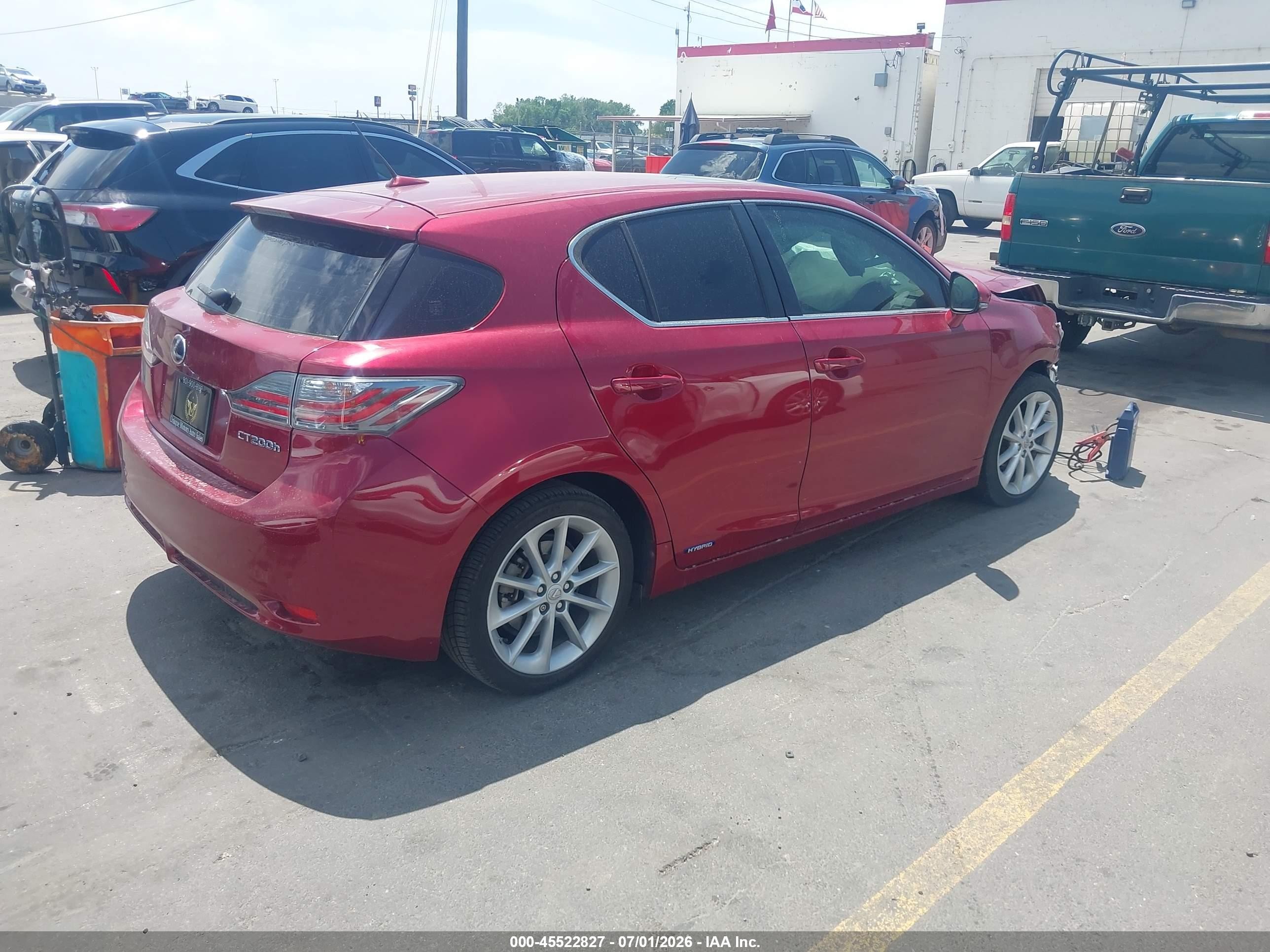 2012 Lexus Ct 200h Premium Red vin: JTHKD5BH5C2109476