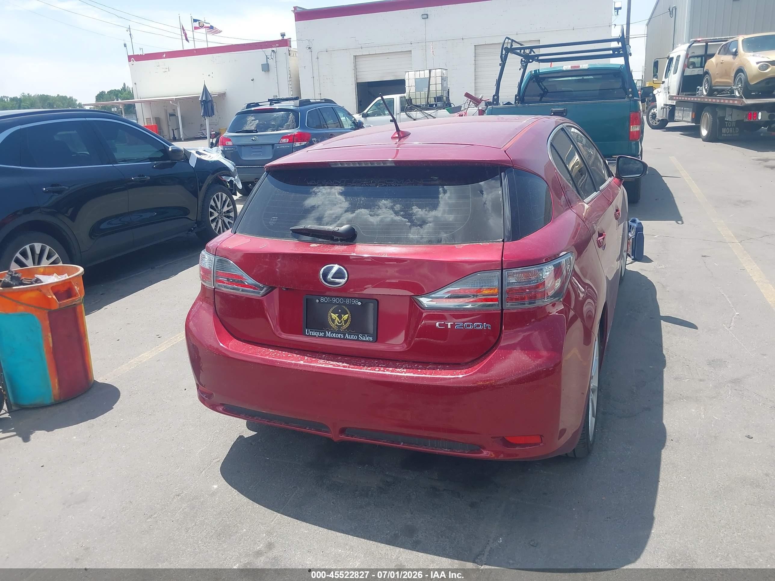 2012 Lexus Ct 200h Premium Red vin: JTHKD5BH5C2109476