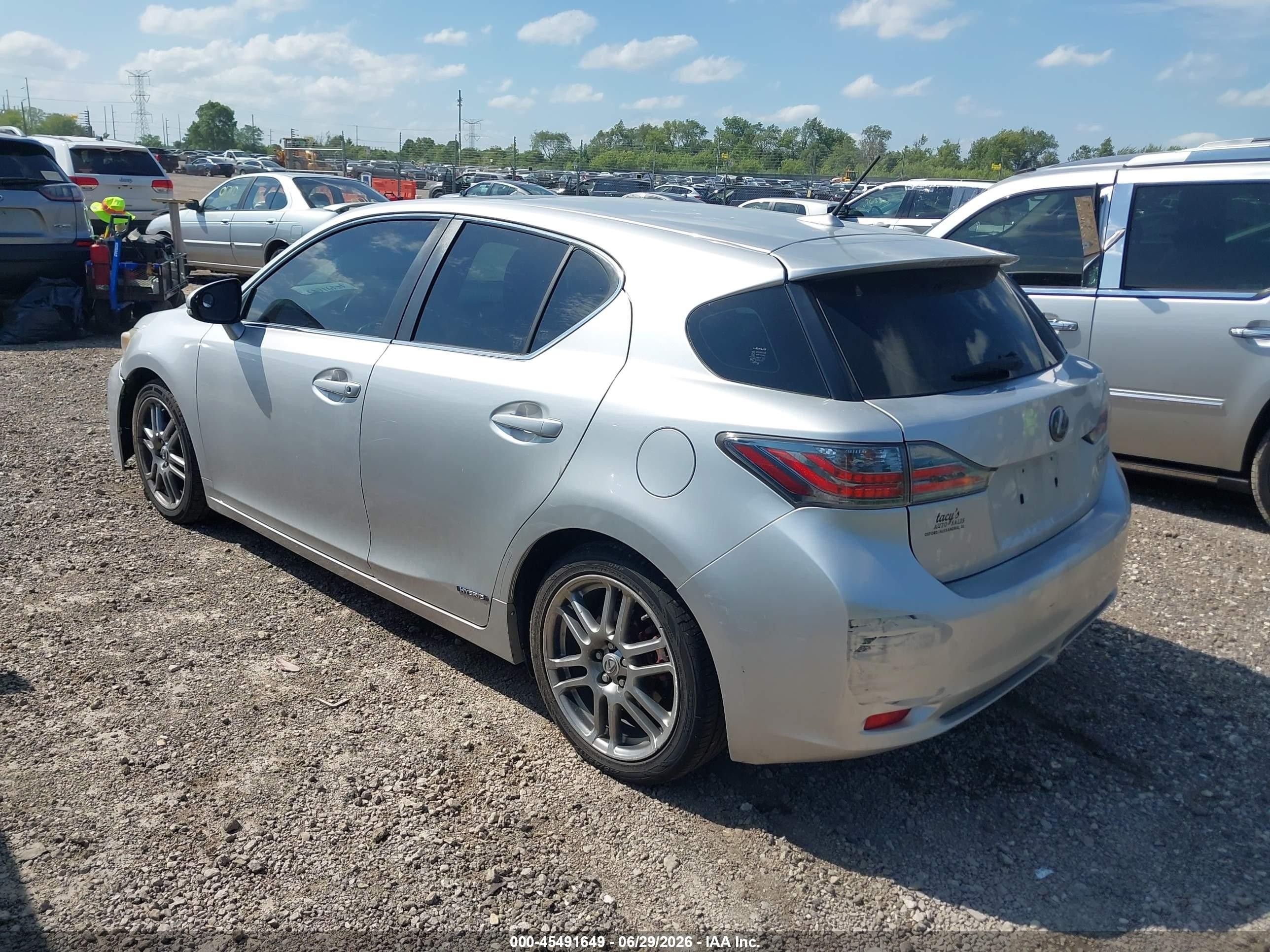 2013 Lexus Ct 200h   Silver vin: JTHKD5BH5D2131110