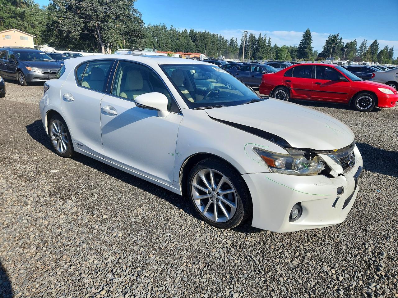 2013 Lexus Ct 200 White vin: JTHKD5BH5D2134931
