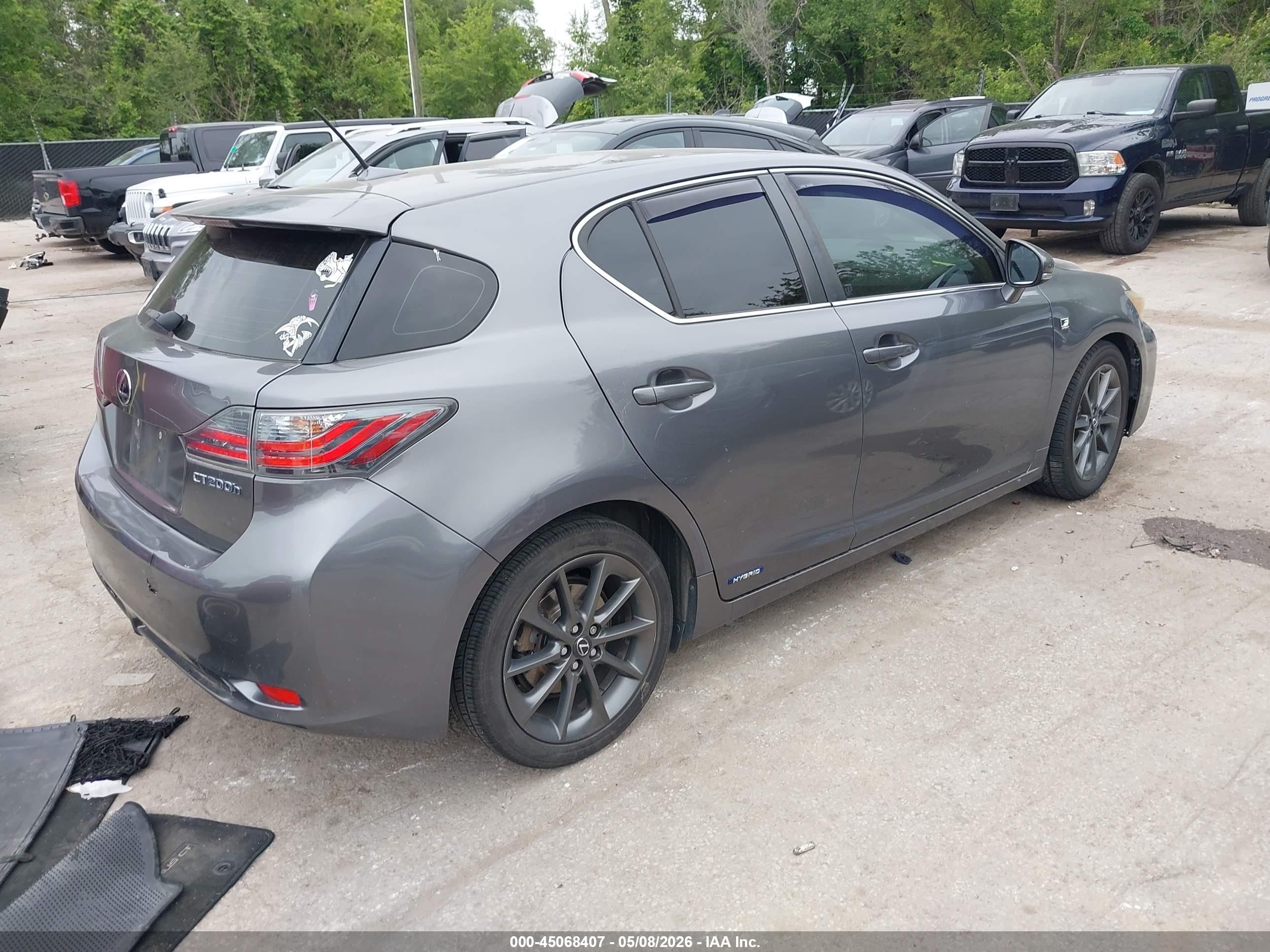 2013 Lexus Ct 200h   Gray vin: JTHKD5BH5D2141569