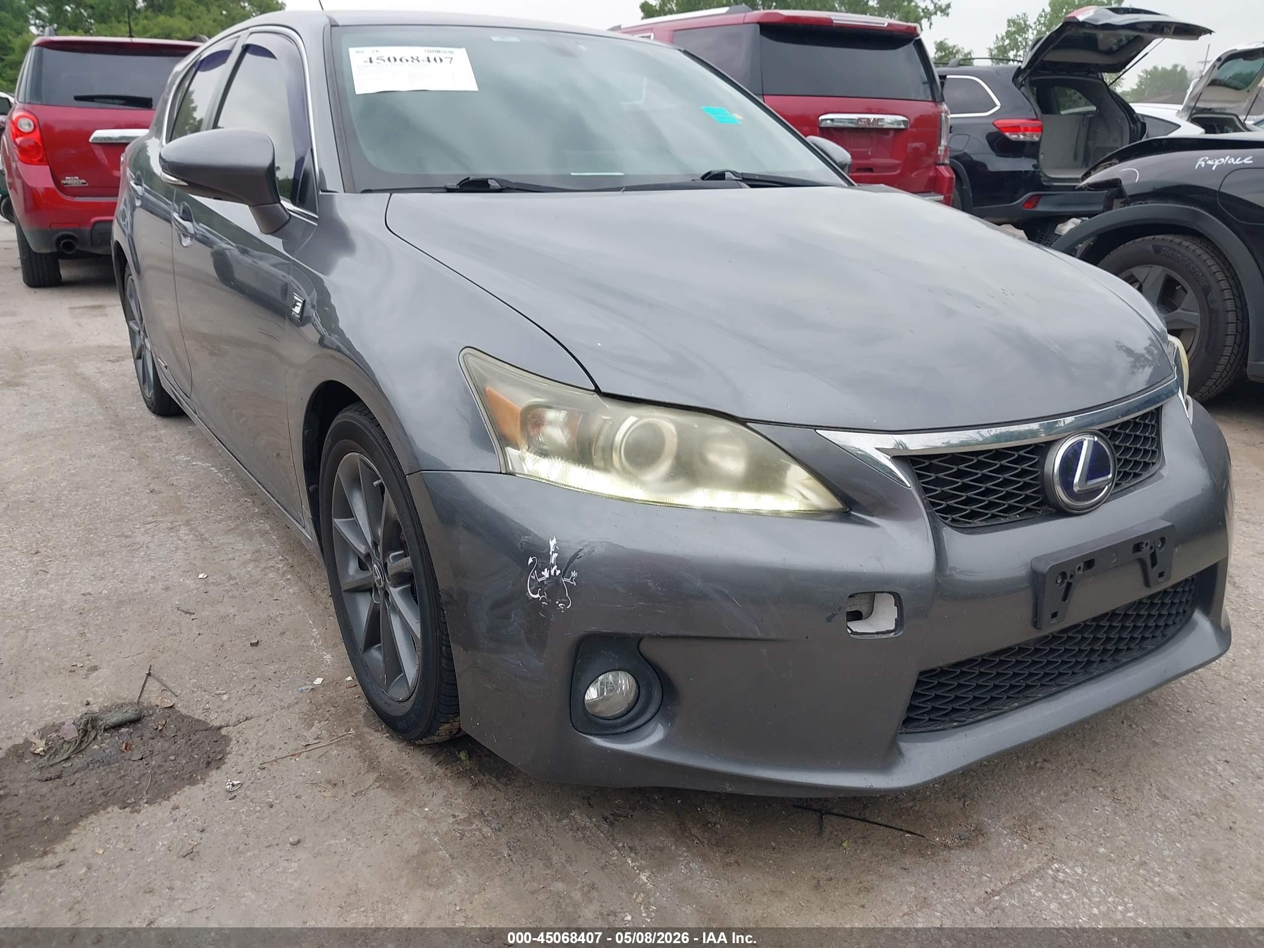 2013 Lexus Ct 200h   Gray vin: JTHKD5BH5D2141569